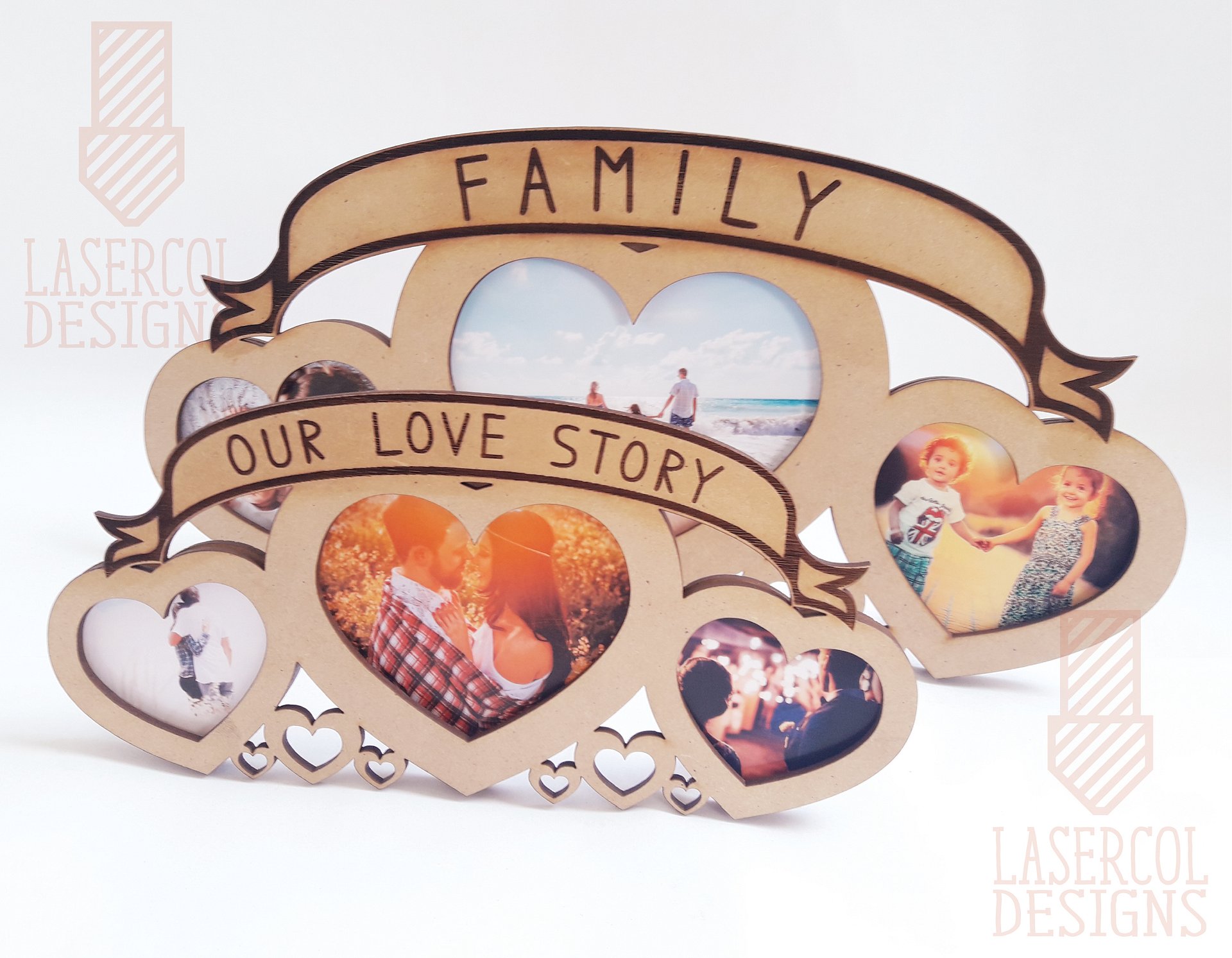 Heart Shaped Photo Frame (2 Sizes) - Laser Cut Files product image (3)