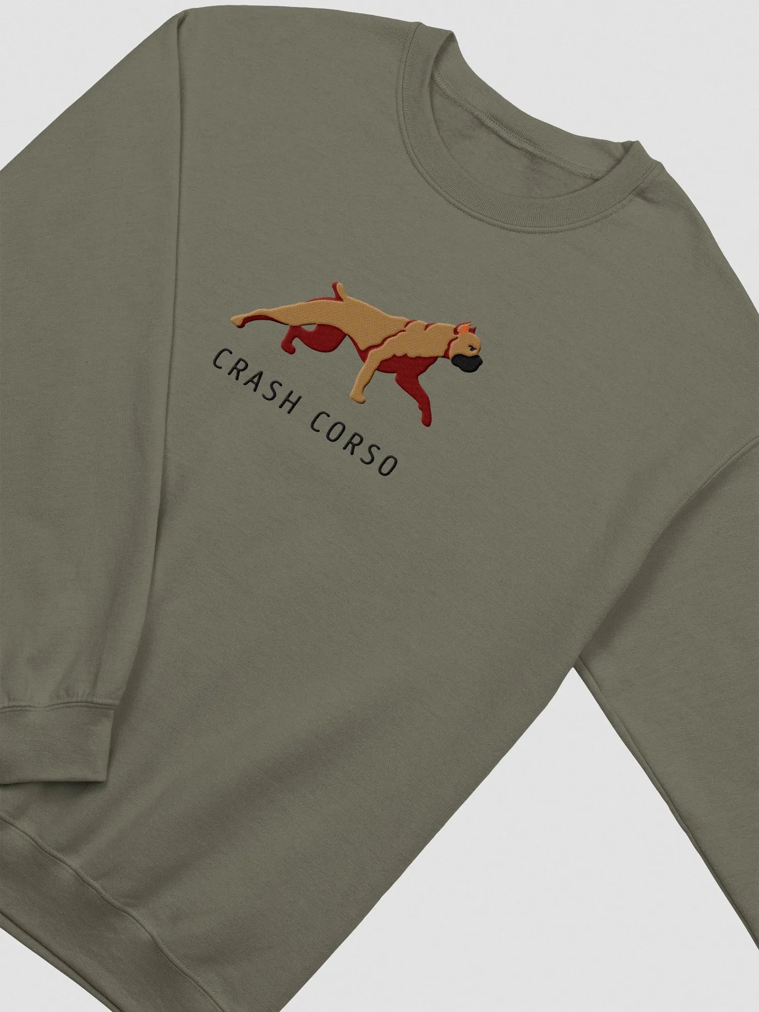 Crash Corso Sweatshirt (Embroidered) of a Cane Corso(Tan/Fawn) product image (5)