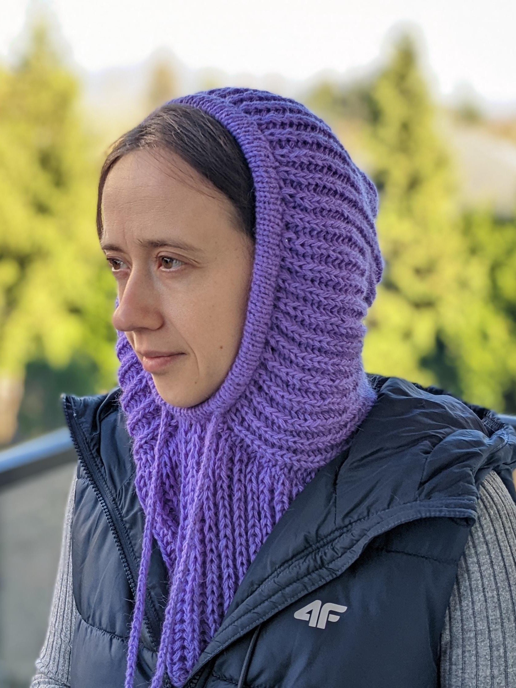 Knit Ribbed Hooded Cowl Pattern product image (3)