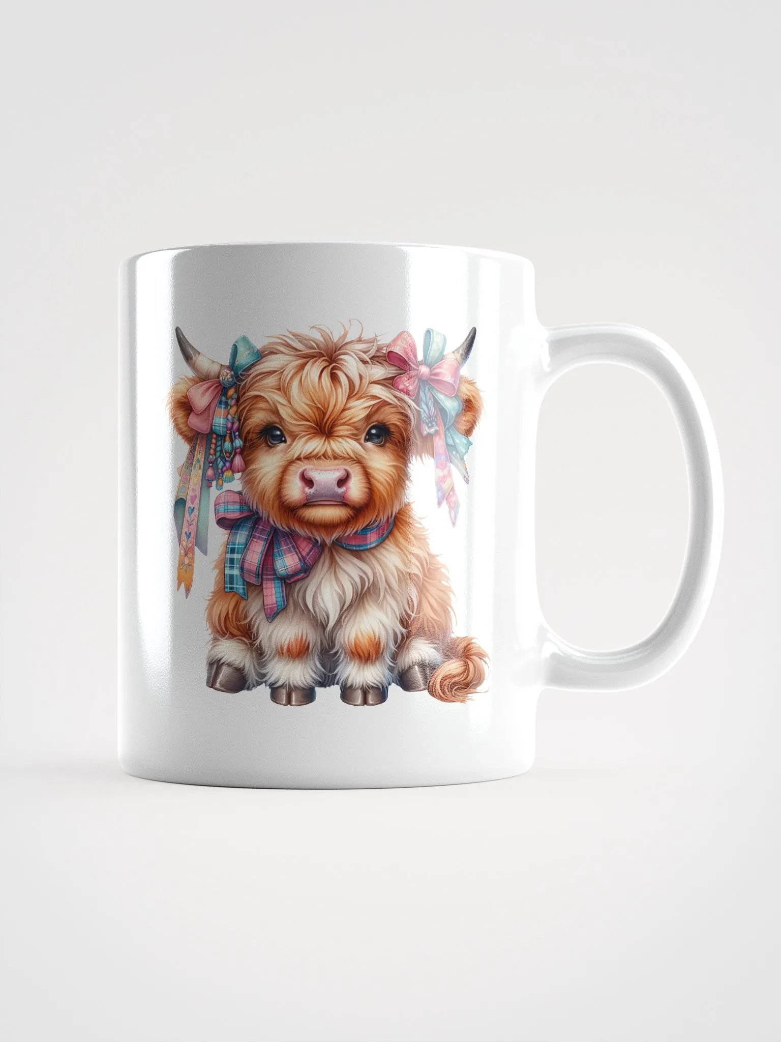 Plaid Princess Cow White Glossy Mug product image (1)