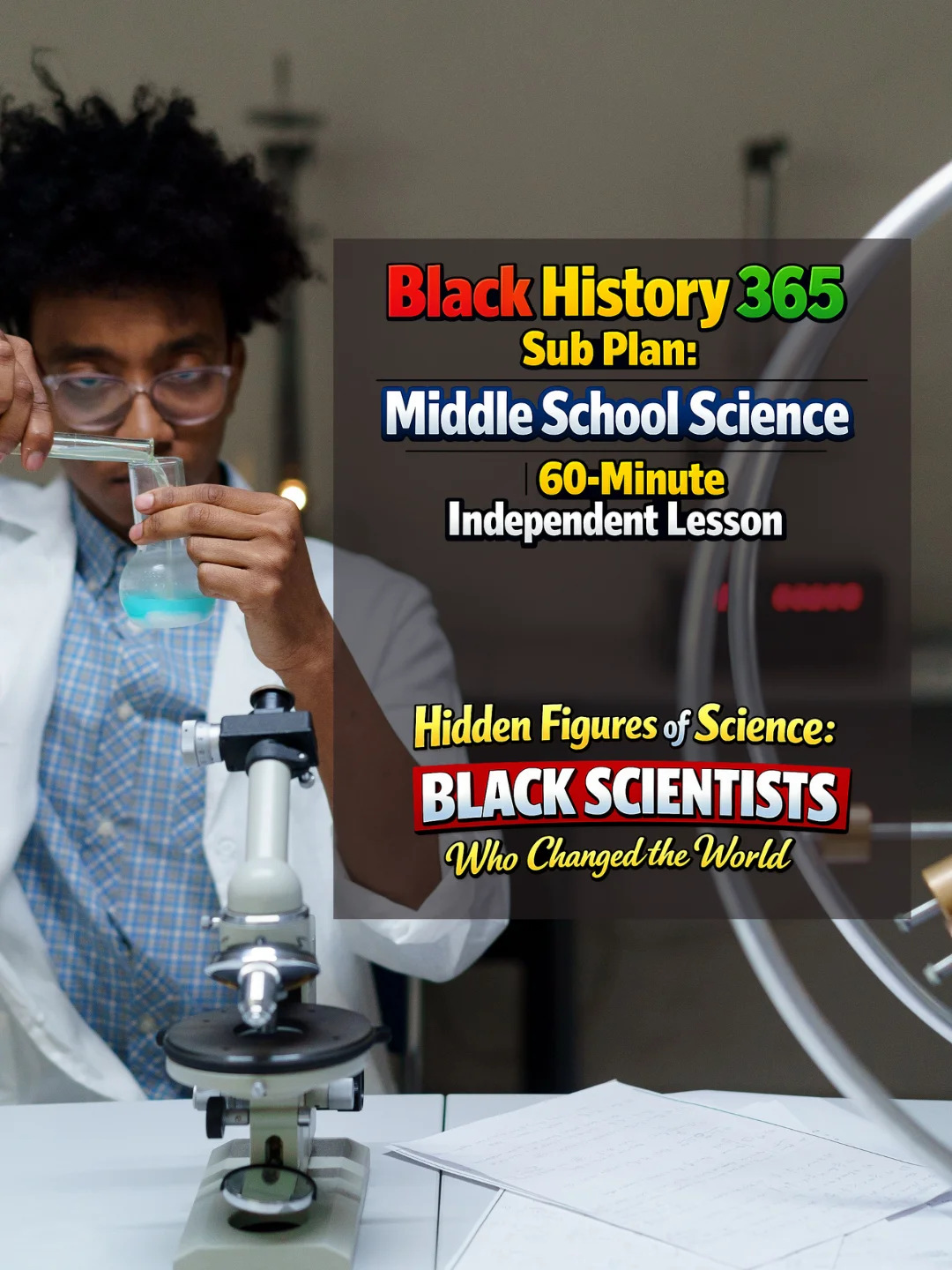 Black History 365 Sub Plan: Hidden Figures of Science | Middle School Science| 60-Minute Lesson product image (1)