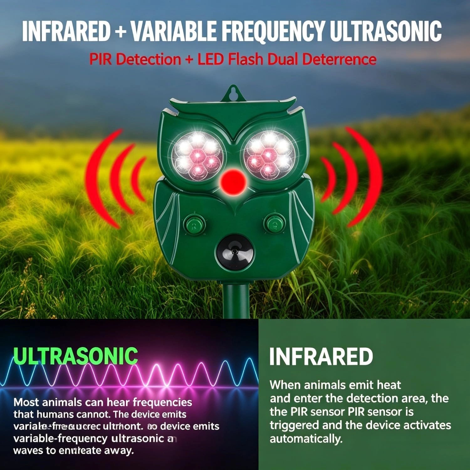 Solar-Powered Ultrasonic Animal Repeller product image (2)