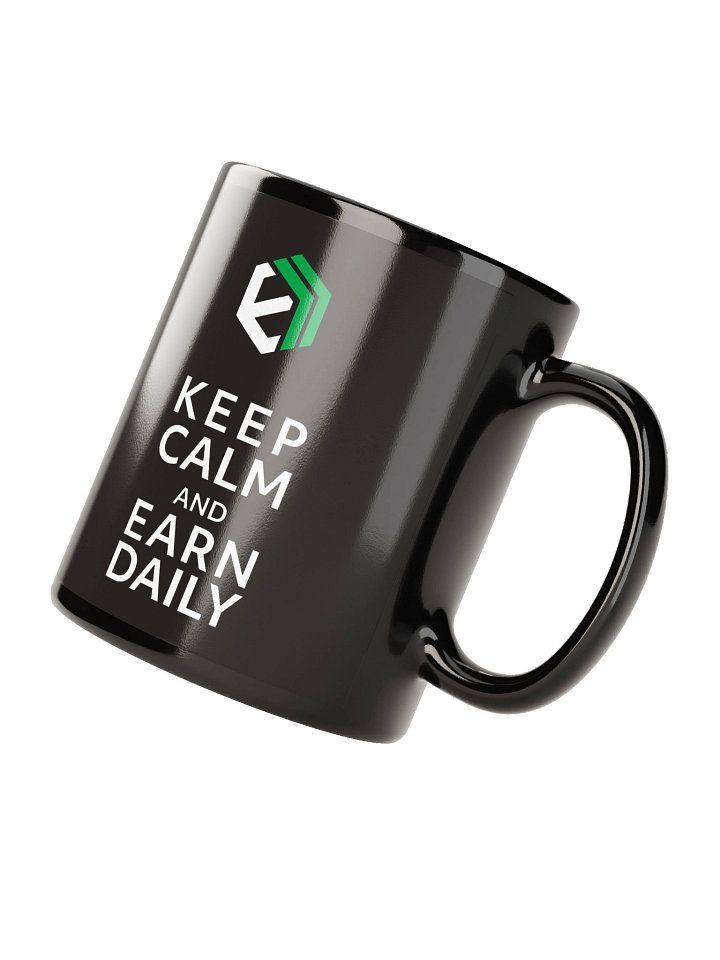 E-Estate “Keep Calm and Earn Daily” Black Mug product image (4)
