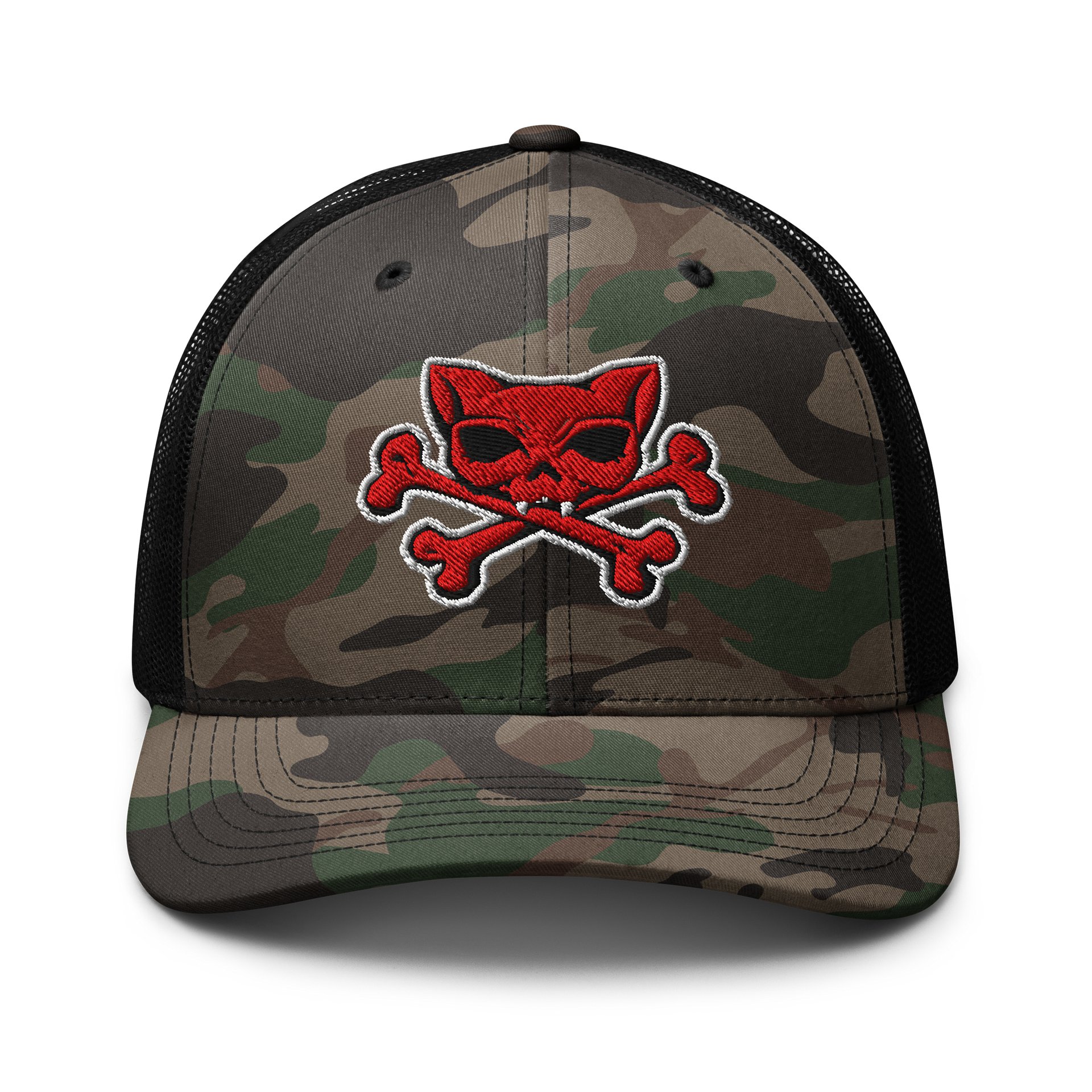 Red Kat Skull Camo Hat product image (1)