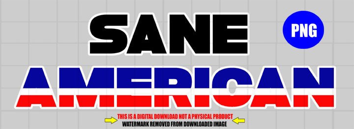 Sane American Download - Printable Political Satire PNG product image (1)