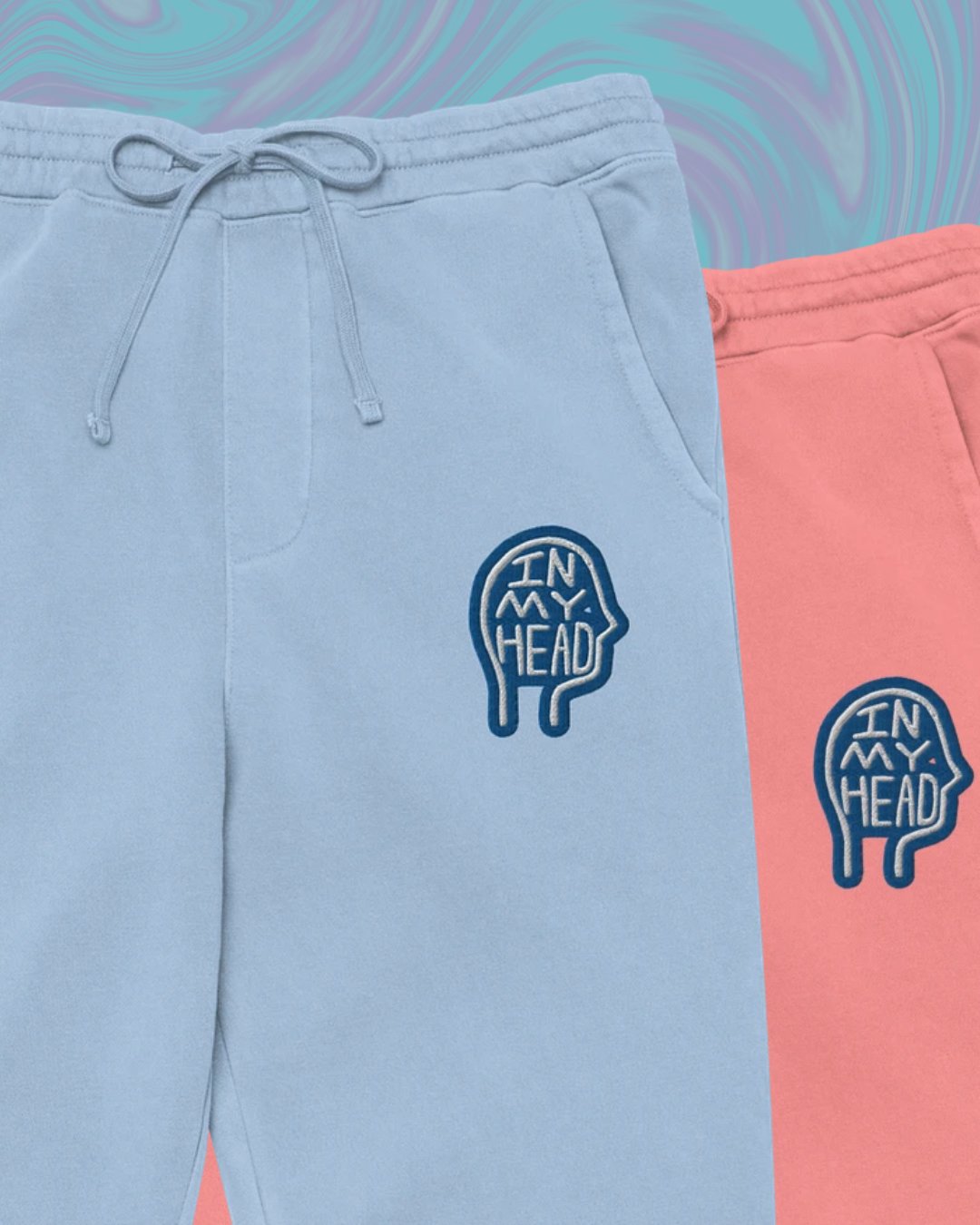 In My Head (royal and white) pigment dyed sweatpants product image (1)