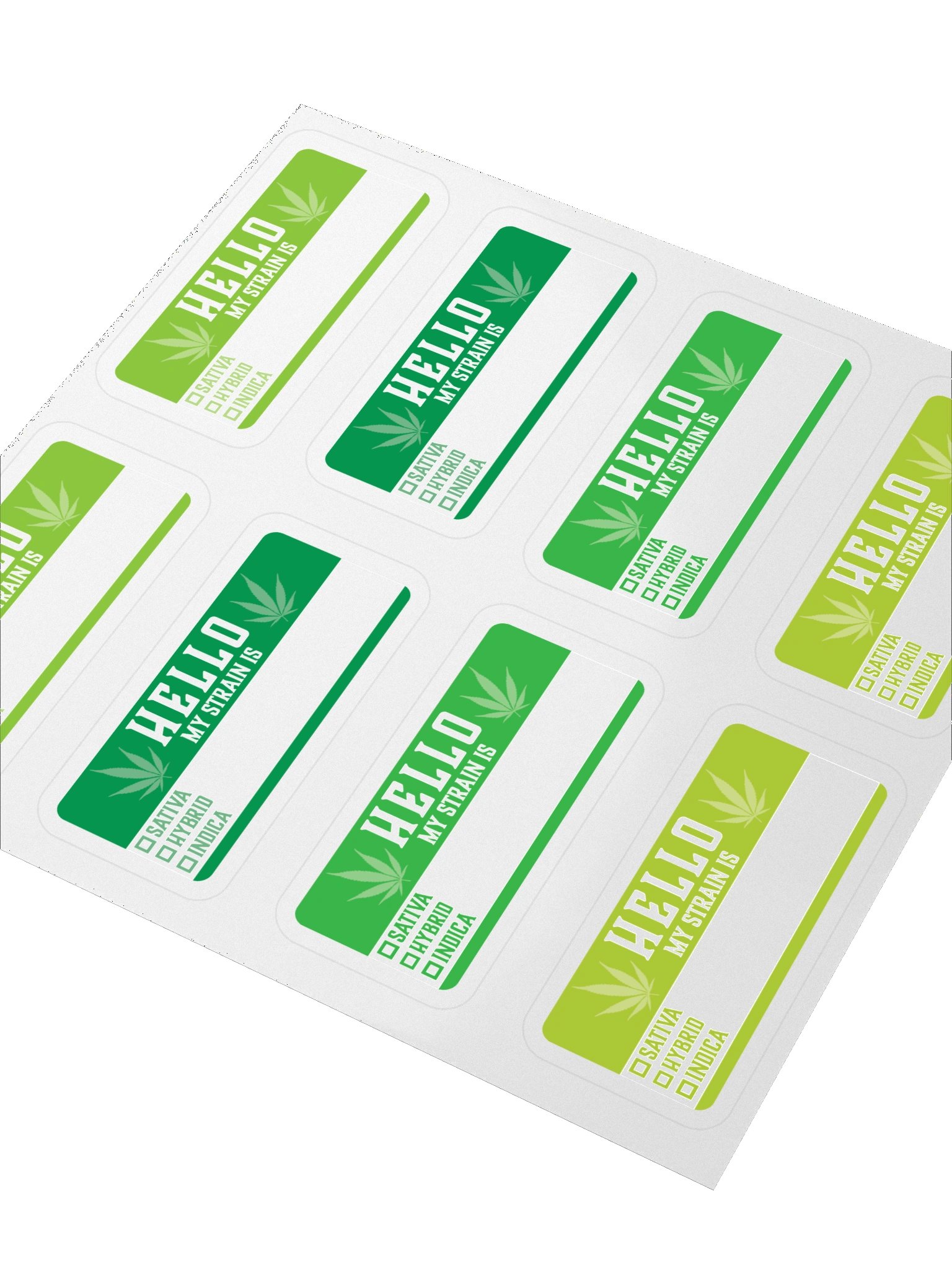 "Hello My Strain Is" Stash Jar Stickers product image (4)