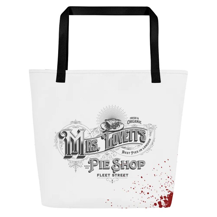 Mrs. Lovett’s Pie Shop Tote Bag – All-Over Print Carryall for Sweeney Todd & Broadway Enthusiasts product image (1)