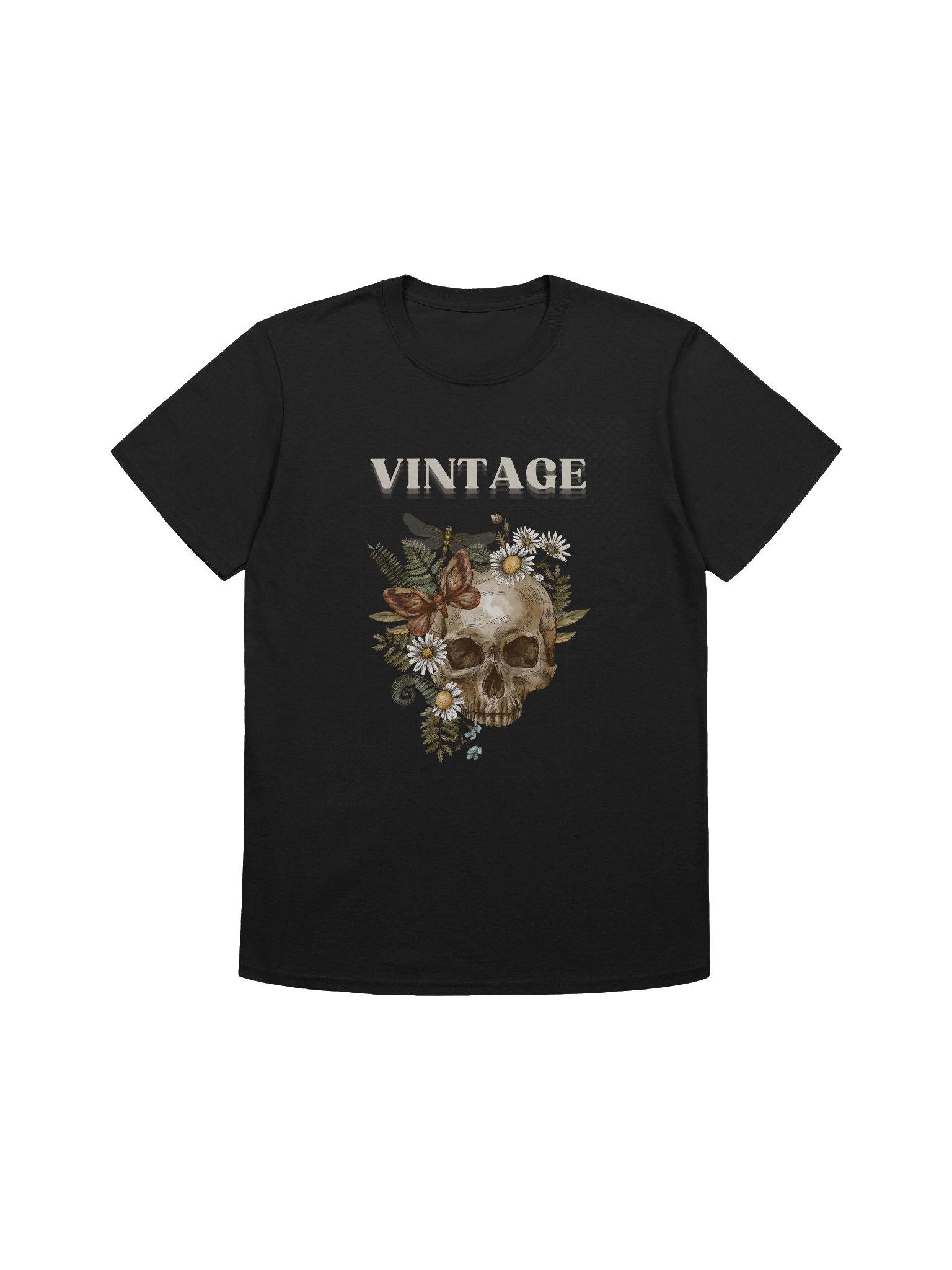 Vintage Floral Skull Softstyle T-Shirt product image (9)