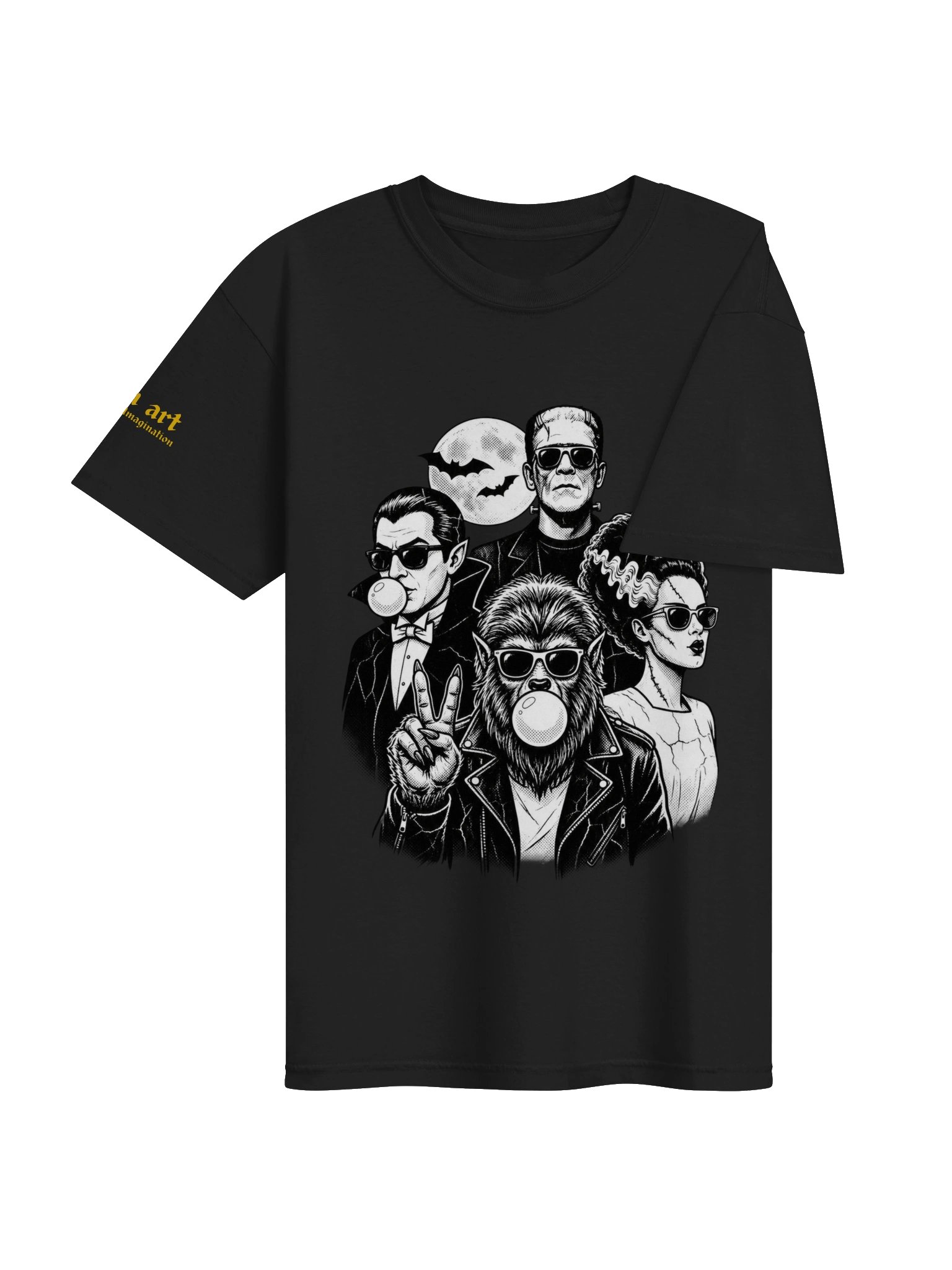 Classic Monsters Squad T-Shirt | Cool Retro Dracula Frankenstein & Wolfman Graphic Tee product image (25)