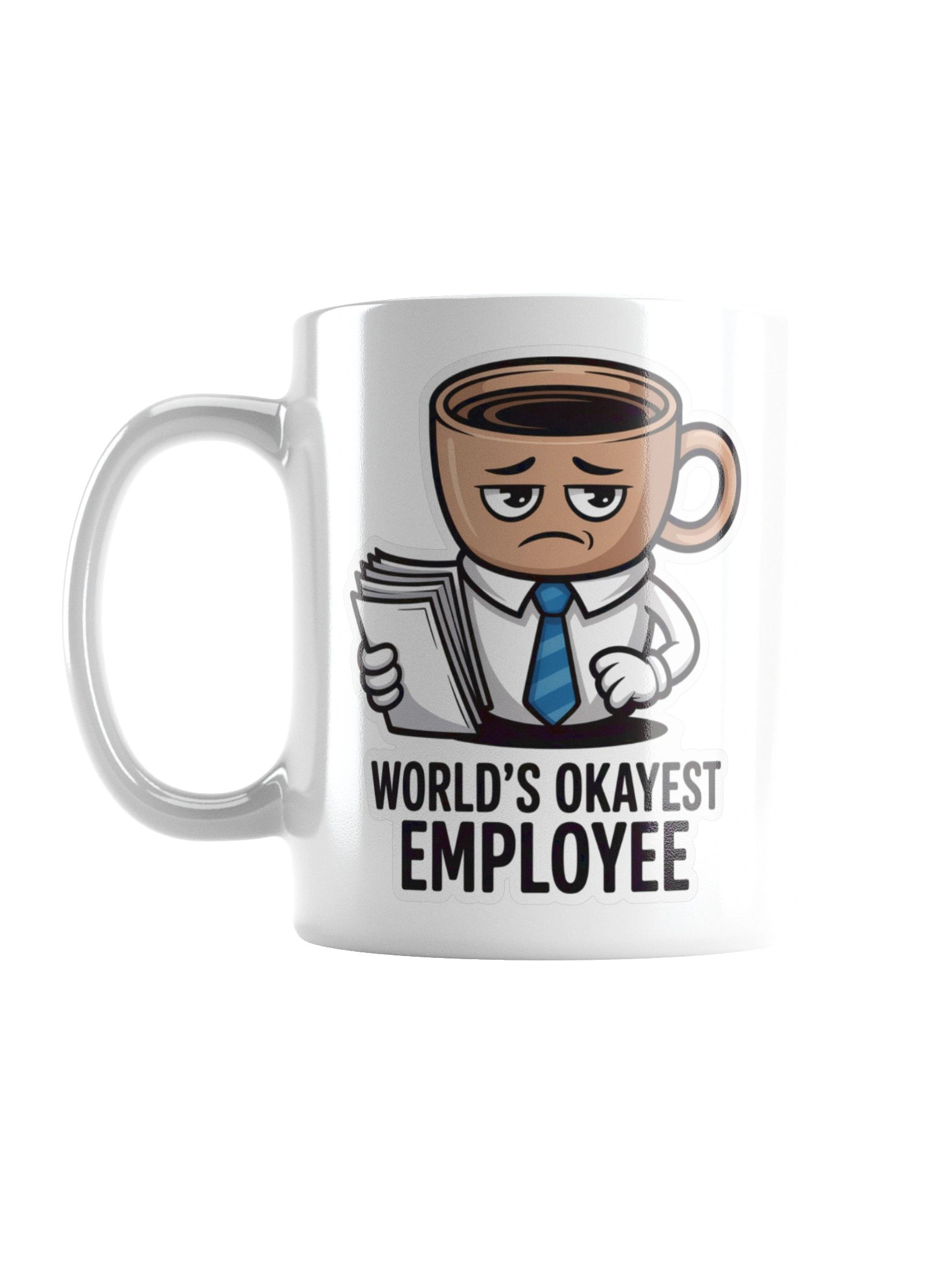 World’s Okayest Employee Funny Coffee Mug – Office Humor for Men product image (1)