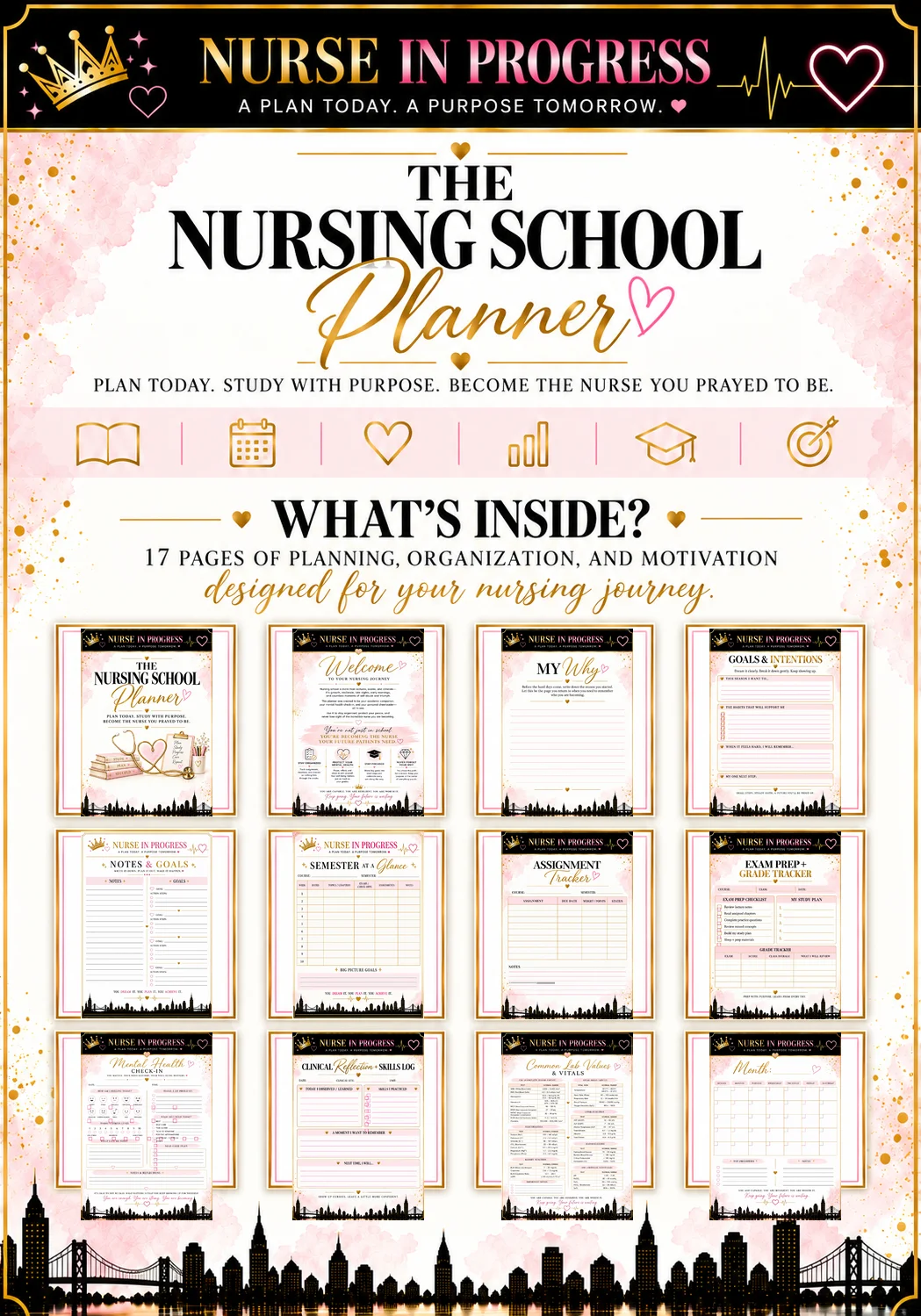 Nurse in Progress — Soft Luxe Nursing Student Planner product image (2)