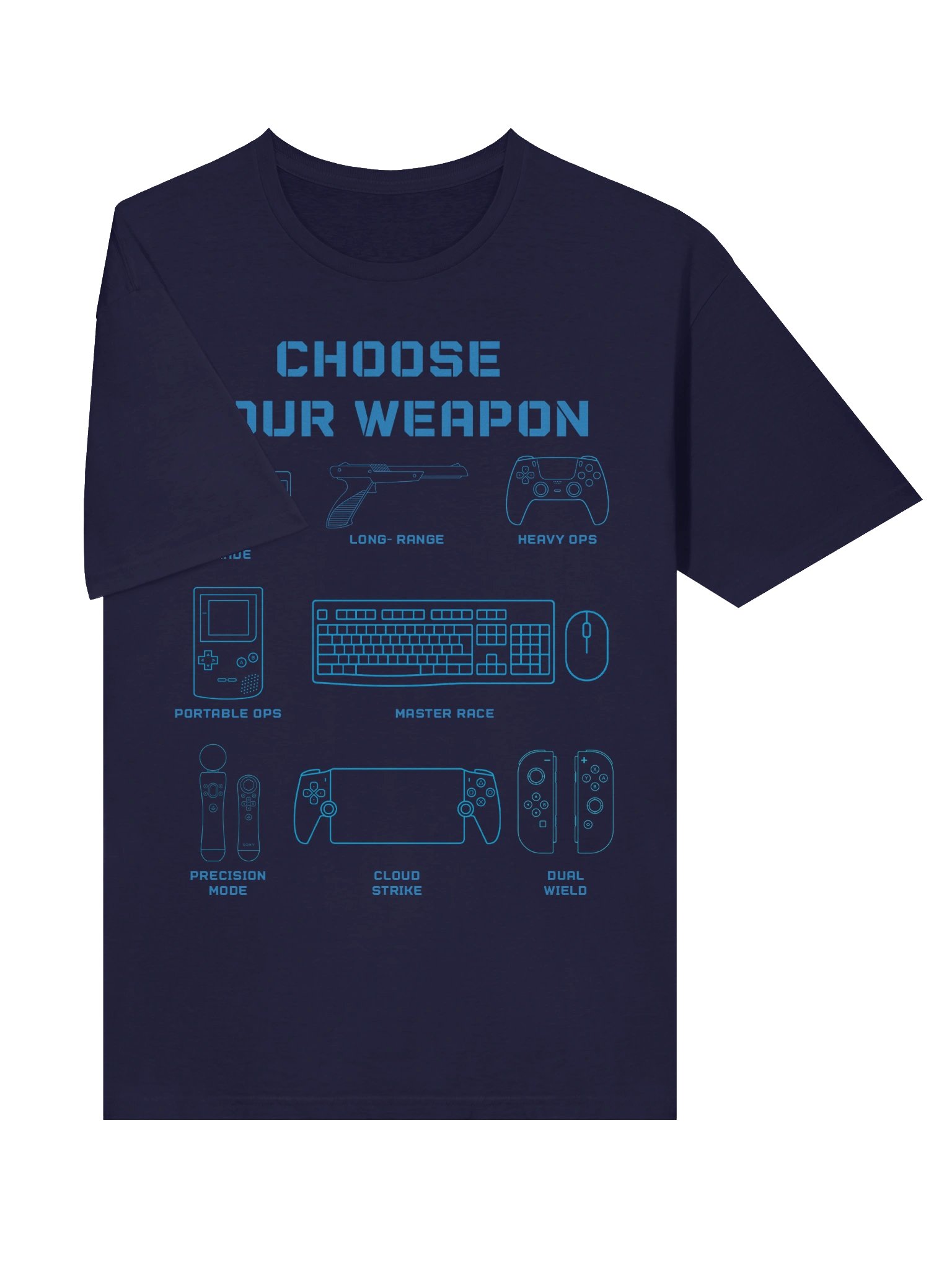 Choose Your Weapon Gaming T-Shirt | Retro Gamer Blueprint Tee product image (25)