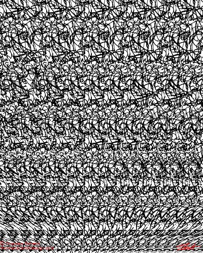 There is a huge moster hidden inside this image. Can you see it? What's hidden in this stereogram illusion?