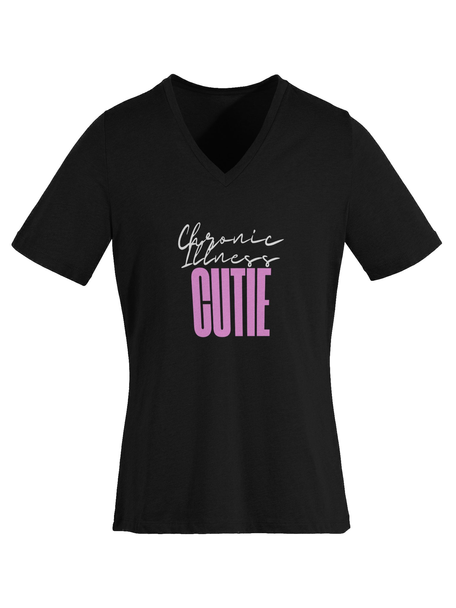 Chronic Illness Cutie vneck tee (text only) product image (32)