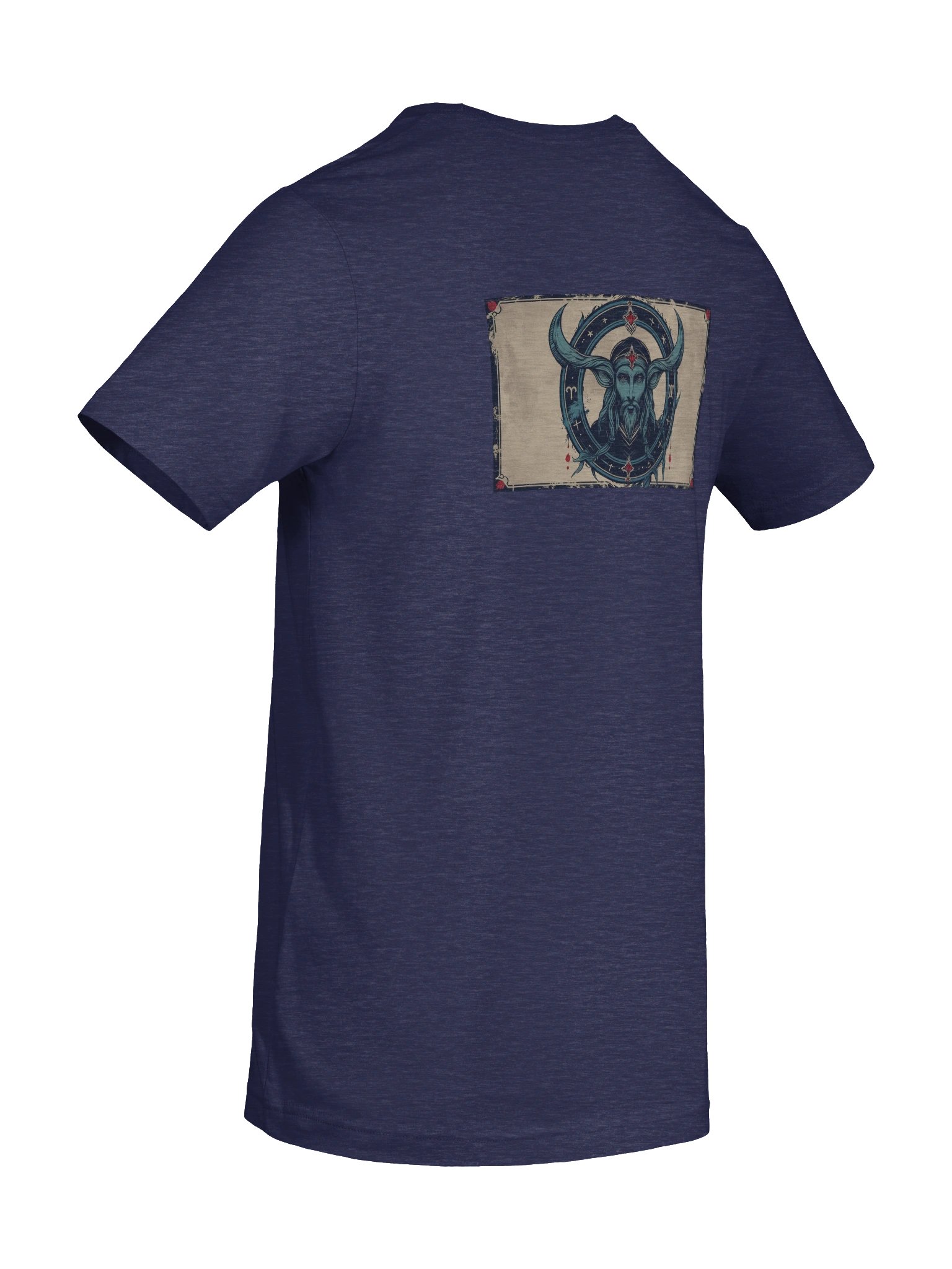 Capricorn - Gothic Zodiac T-Shirt. Blue graphic on the back product image (3)