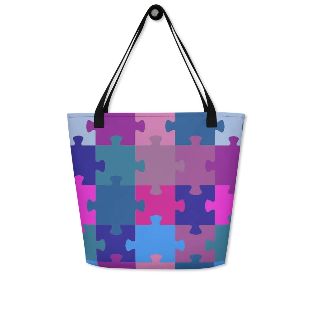Vibrant Puzzle Pieces All-Over Tote Bag product image (5)