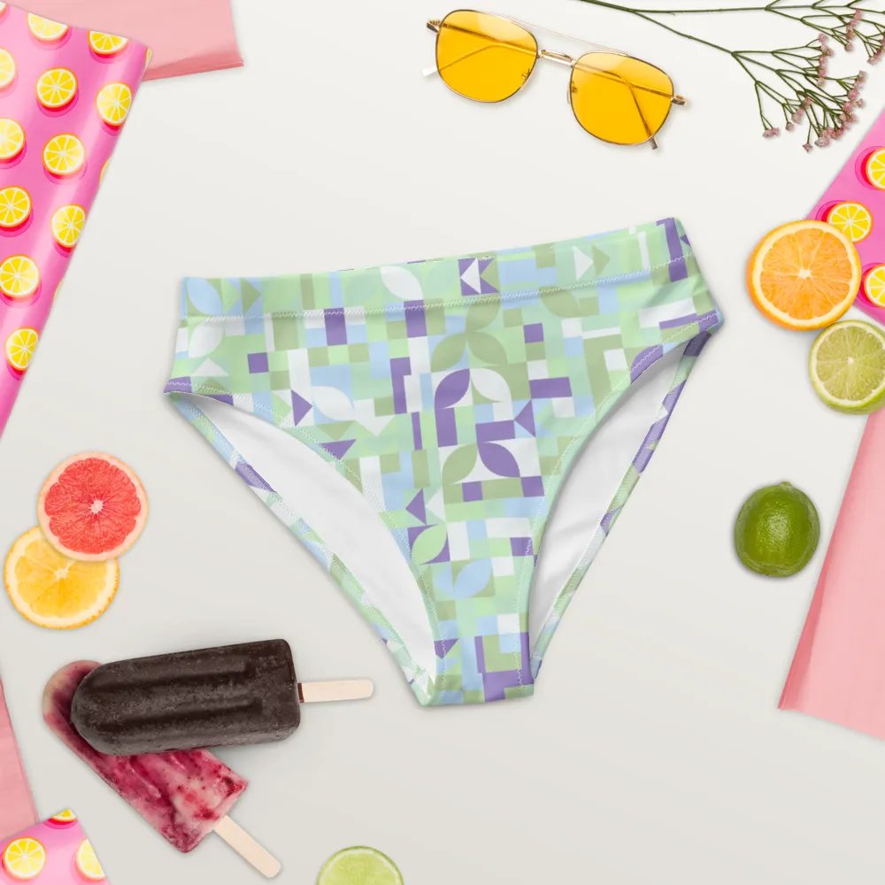 Colorful vector Pattern Design High Waisted Bikini Bottom - v14 product image (8)