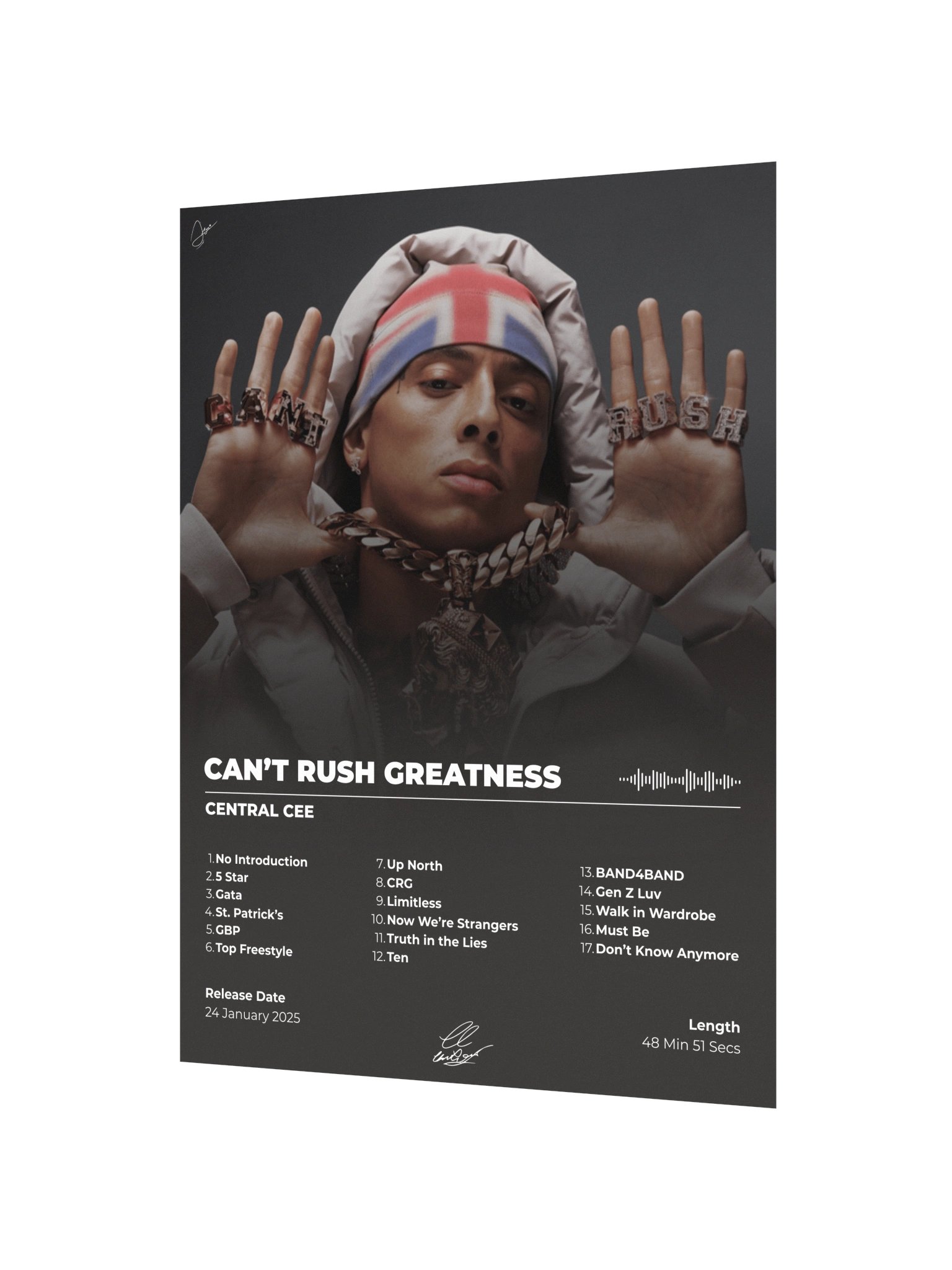 Can’t Rush Greatness Central Cee Album Poster product image (3)