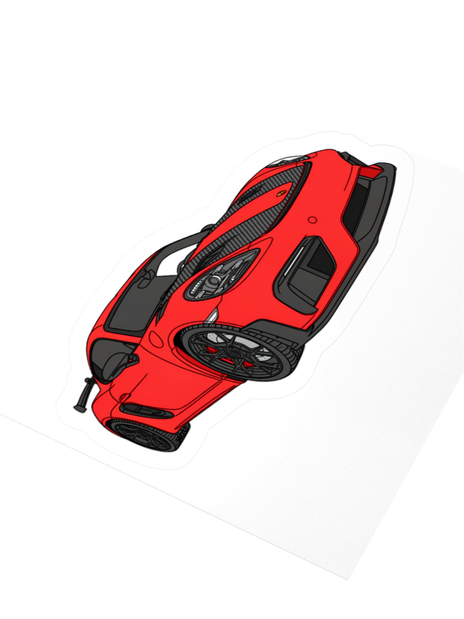 Red Porsche GT4 RS Sticker (Retro, Sketch, Silhouette) product image (9)