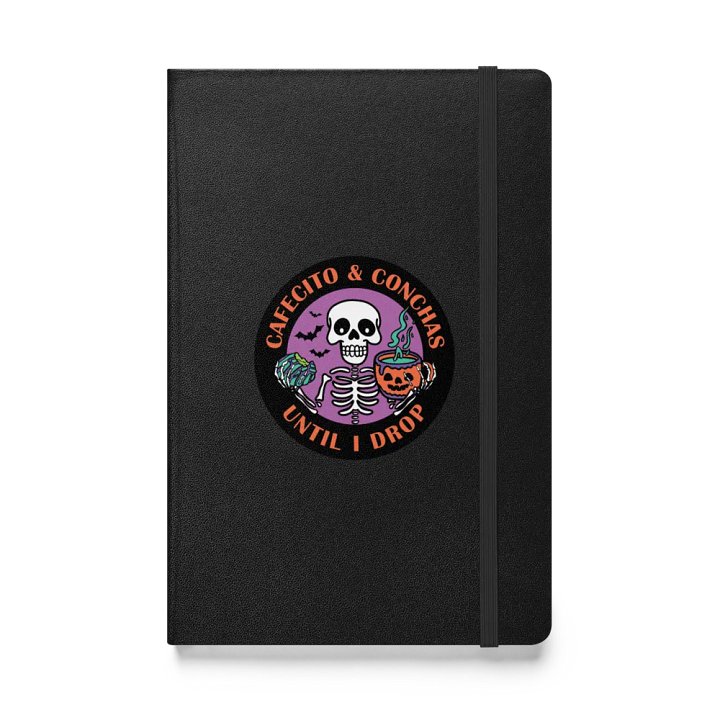 Cafecito and Conchas Halloween Skeleton Hardcover Bound Lined Notebook product image (1)