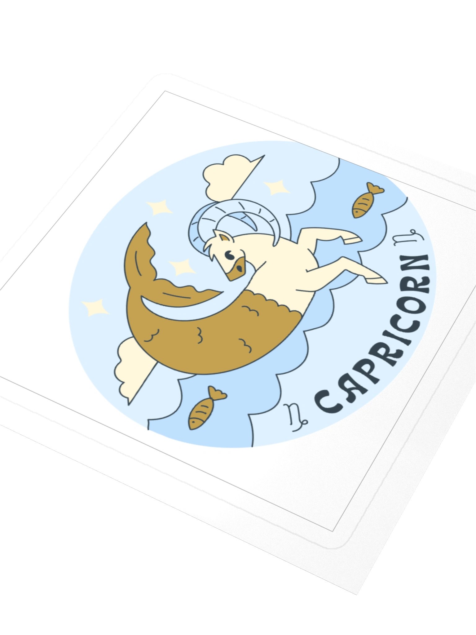 Capricorn Zodiac Sticker — Mythical Sea-Goat Design product image (3)