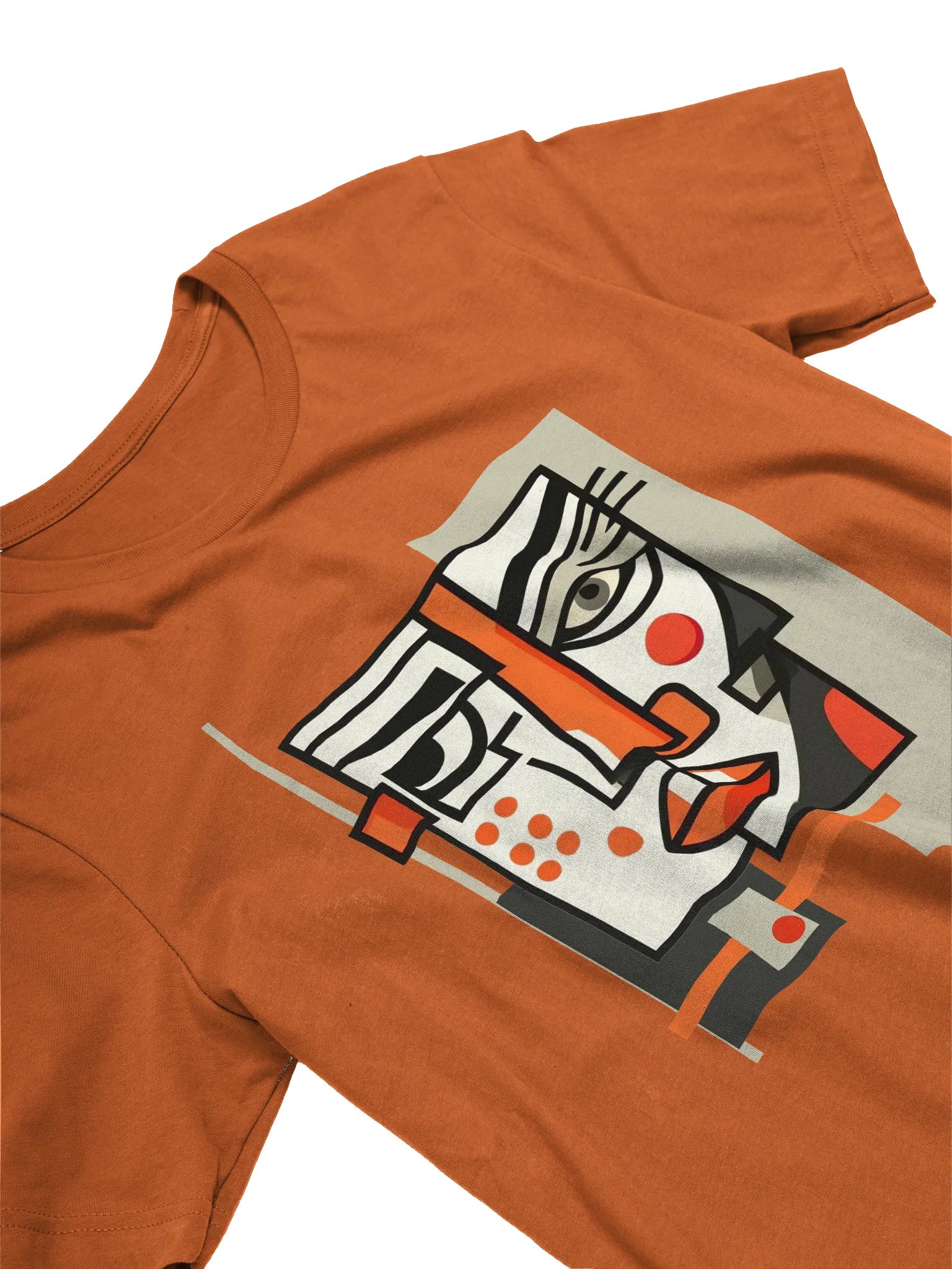 Fragmented Perception - Geometric Cubist Face Abstract T-Shirt product image (2)
