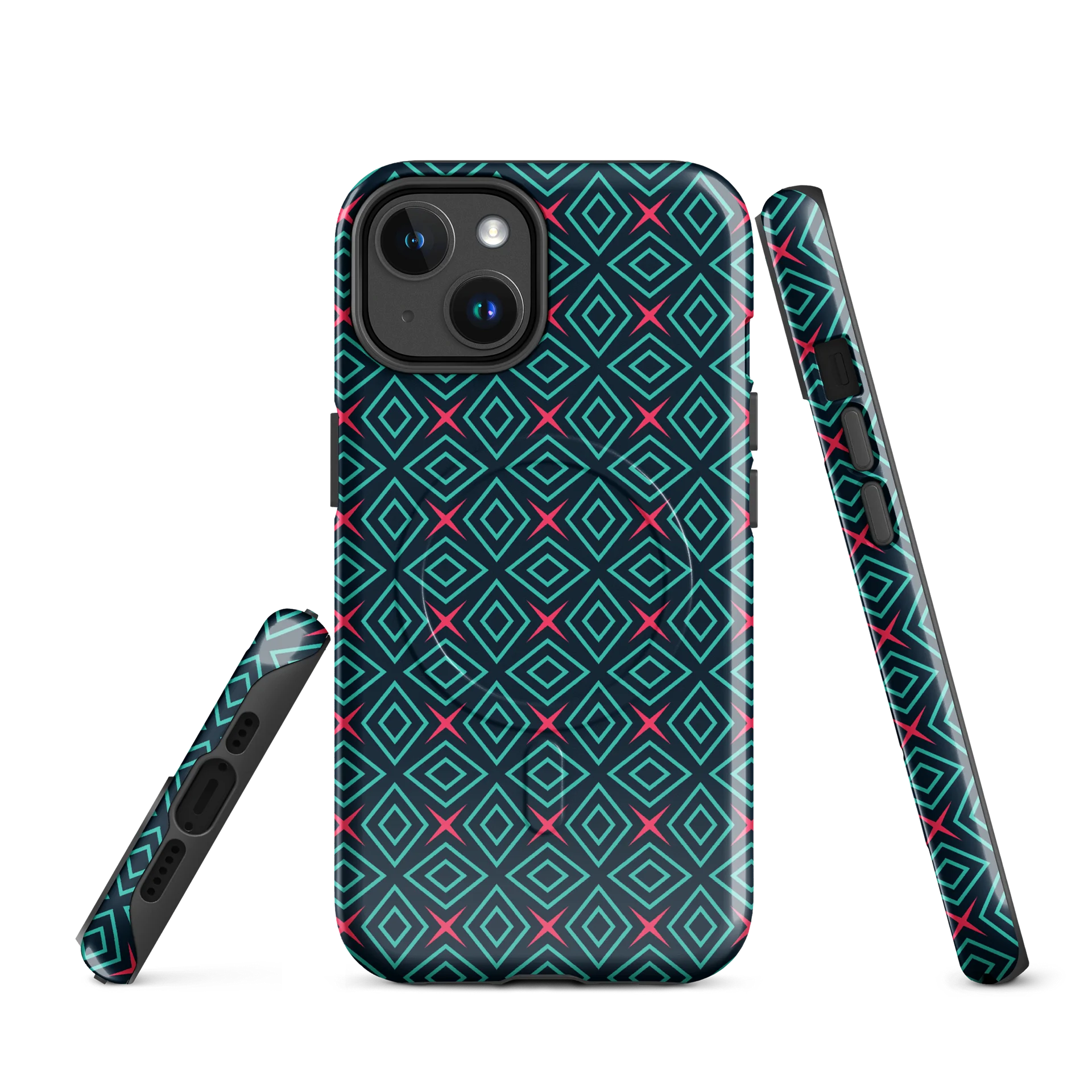 Diamond Dunes iPhone 17 Tough MagSafe Case - Shockproof Dual-Layer Geometric Protective Cover product image (1)