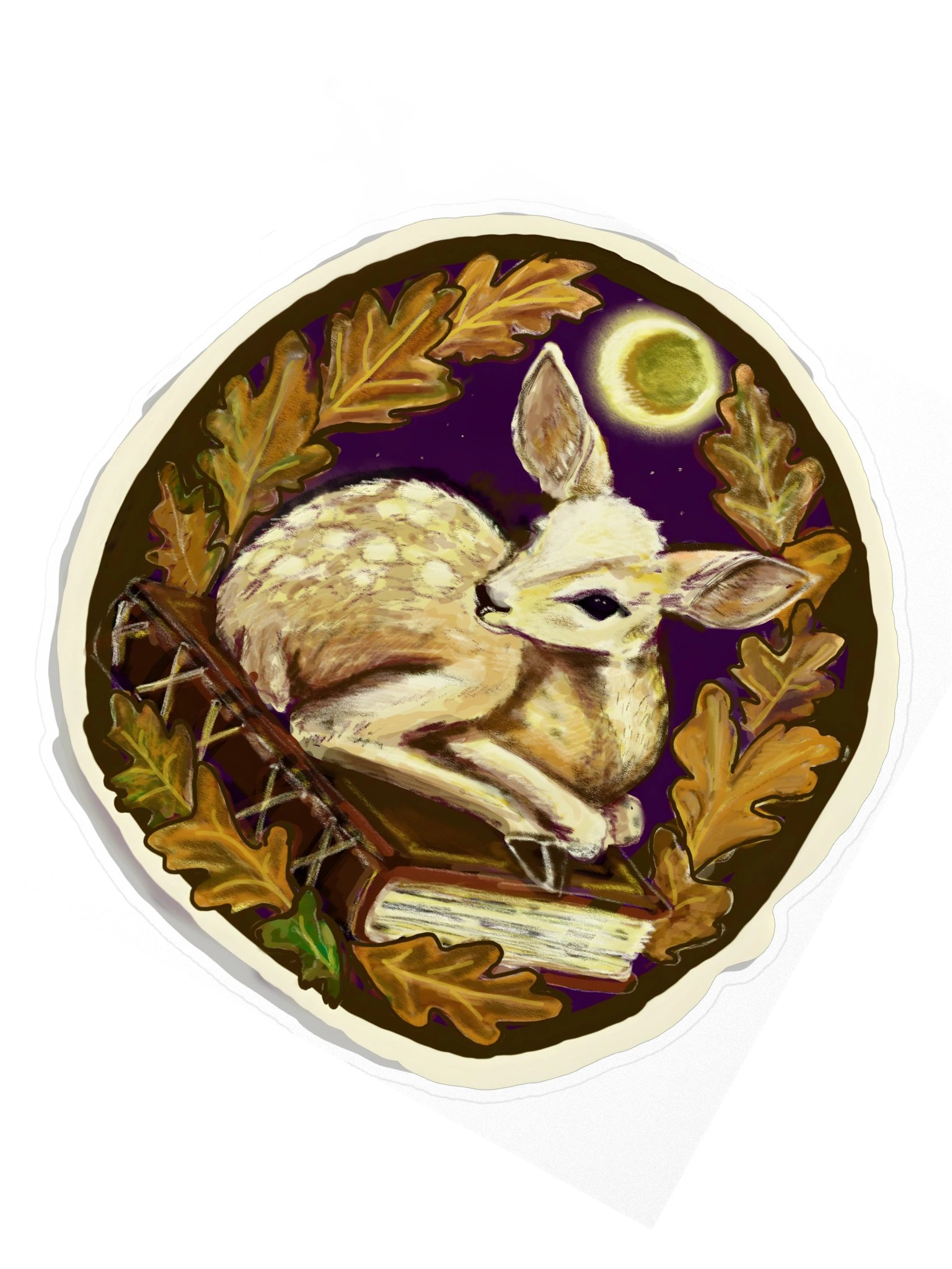 Autumn Fawn Moon Sticker product image (2)