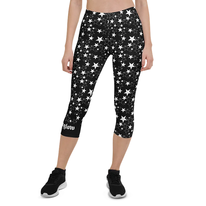 Star Square Circle Star - Black - capri leggings product image (1)