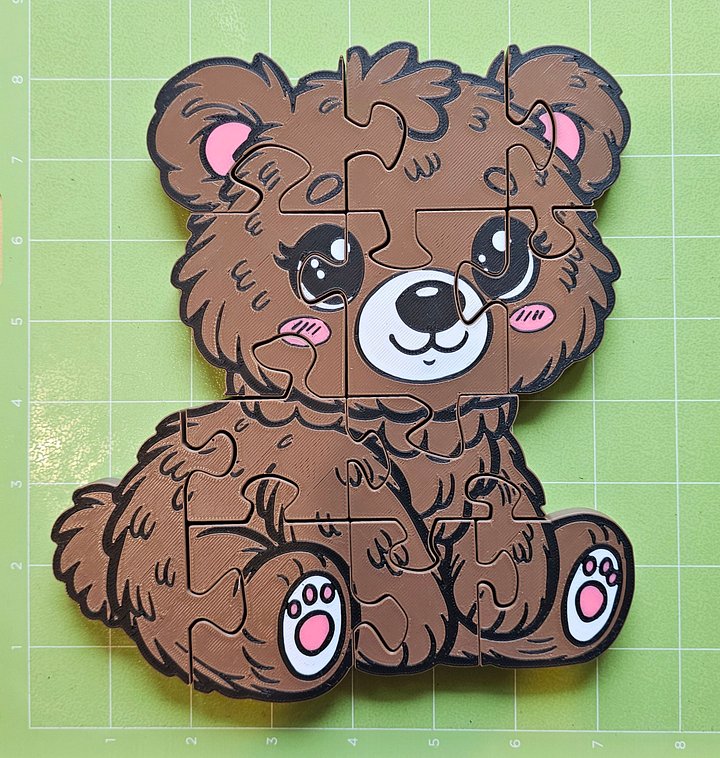 Bear Jigsaw Puzzle, 3D-Printed Educational Toy for Preschool, Montessori Play, STEM Learning product image (2)