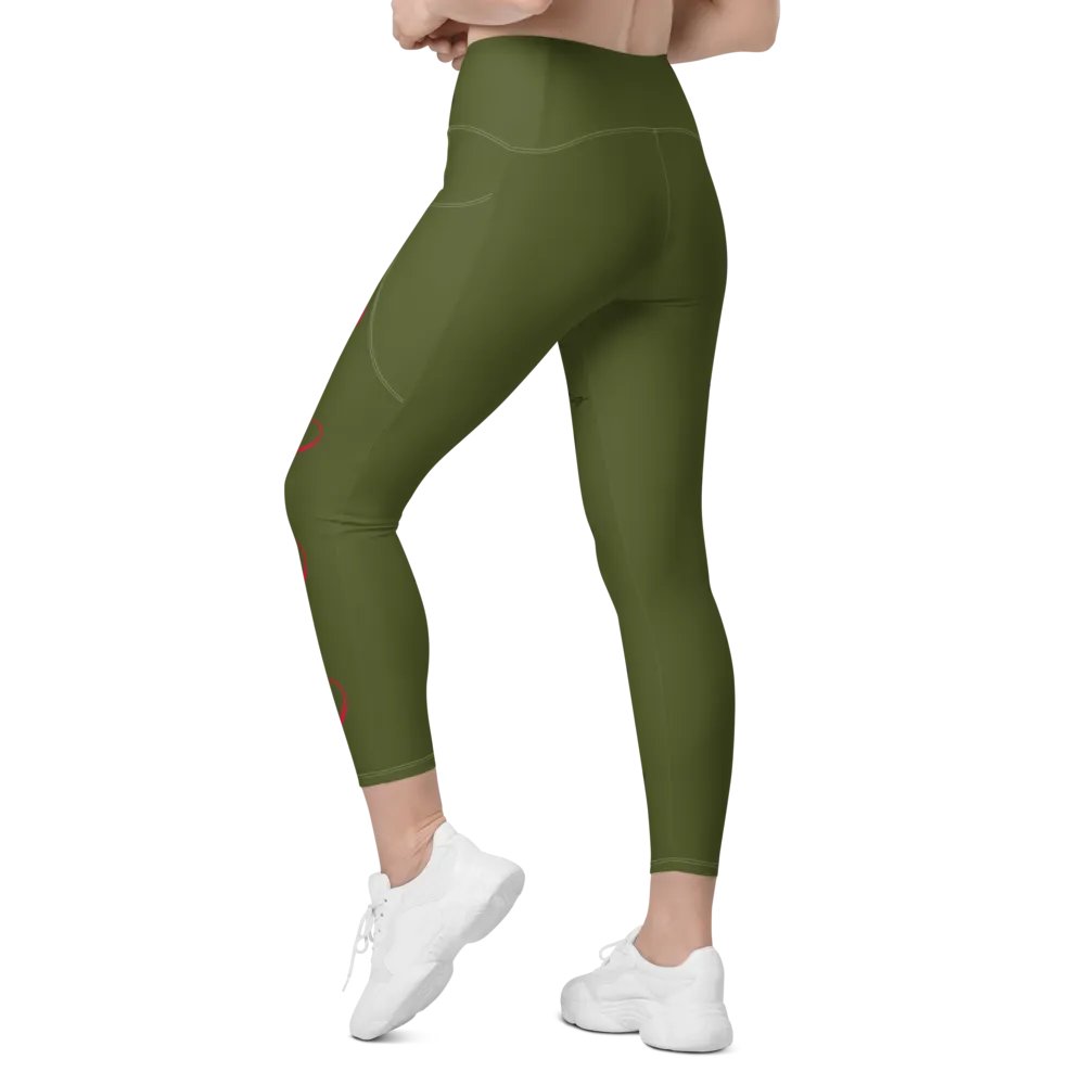 "Qu@lity He@rt" Leggings (Military Green) product image (9)