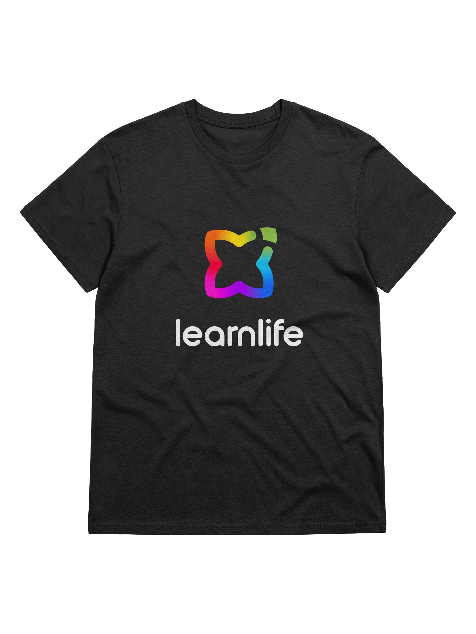 Adult/Teen Tee - Organic - Vertical Logo - Rainbow & White product image (1)