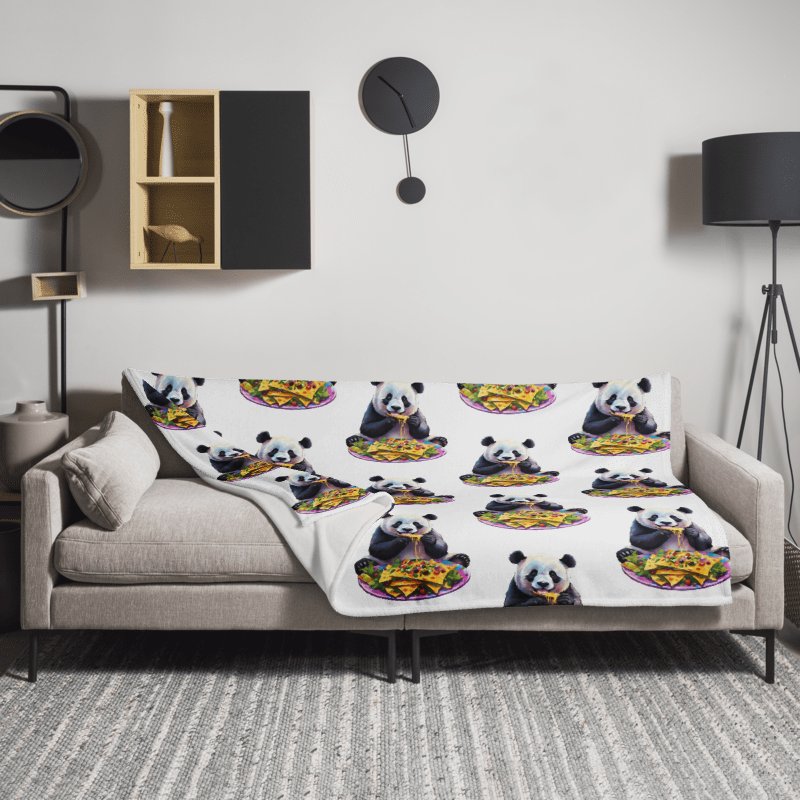 Cozy Vibes Panda Nacho Party Soft Fleece Blanket product image (2)
