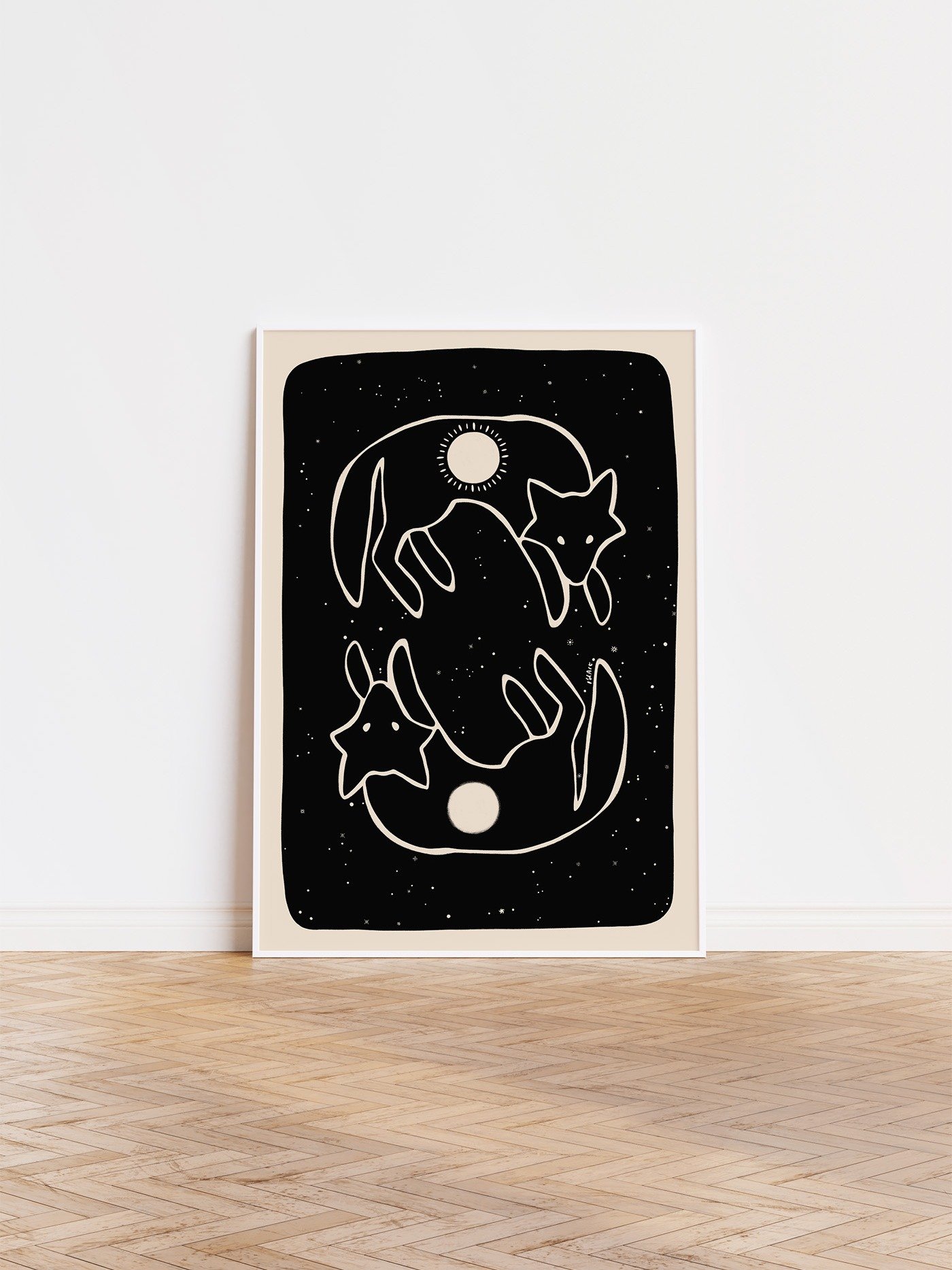 Sköll and Hati Art Print, Norse Mythology Home Décor product image (1)