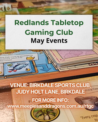 Redlands Tabletop Gaming Club - May sessions are locked in 🎉

🎲 Sunday D&D and Board Games - May 3, 17, and 31
🎲 Friday Ni...
