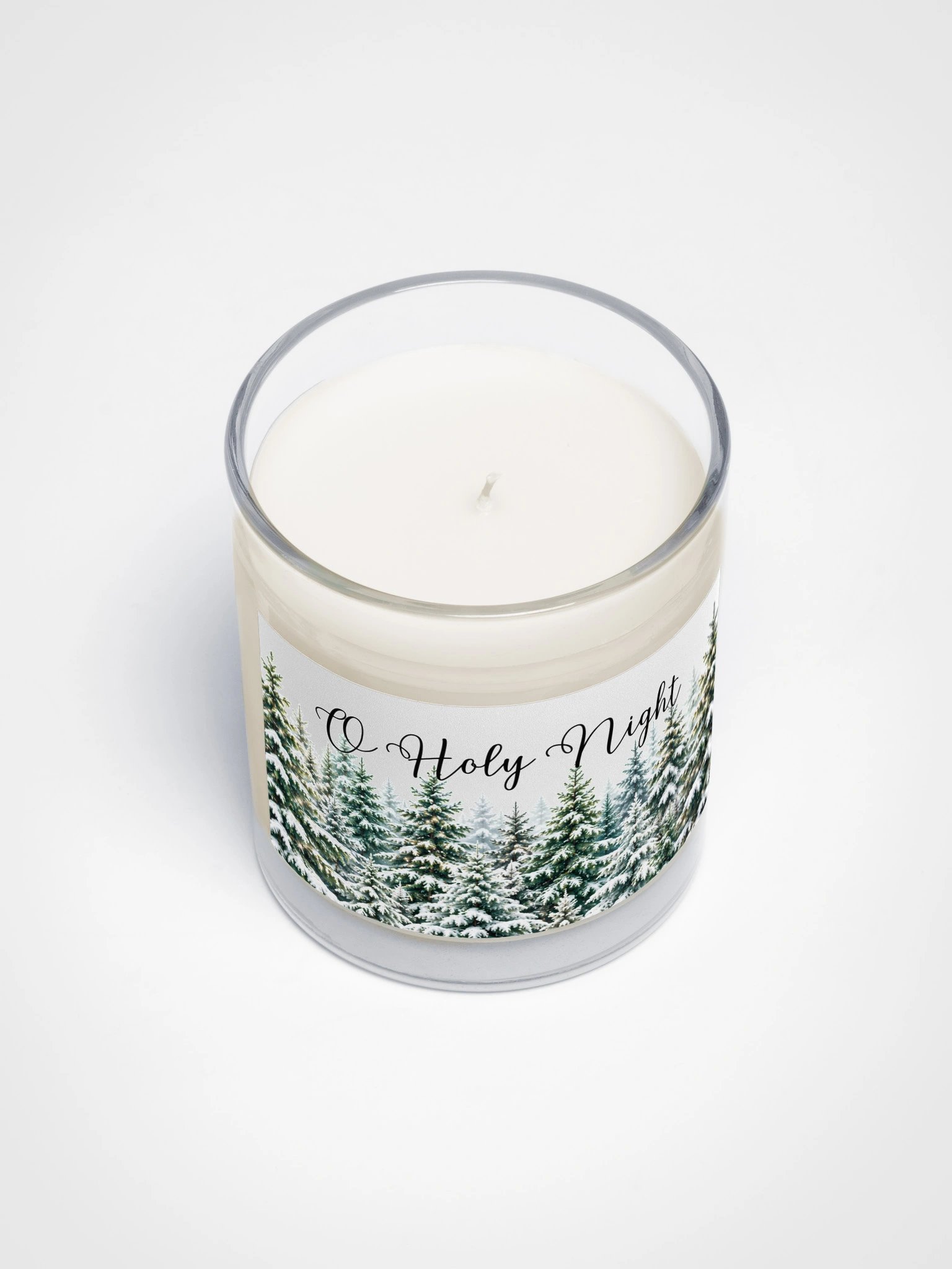 O Holy Night Christmas Candle | Christian Christmas Decor | Snowy Forest Soy Candle | Faith Filled Holiday Gift product image (4)