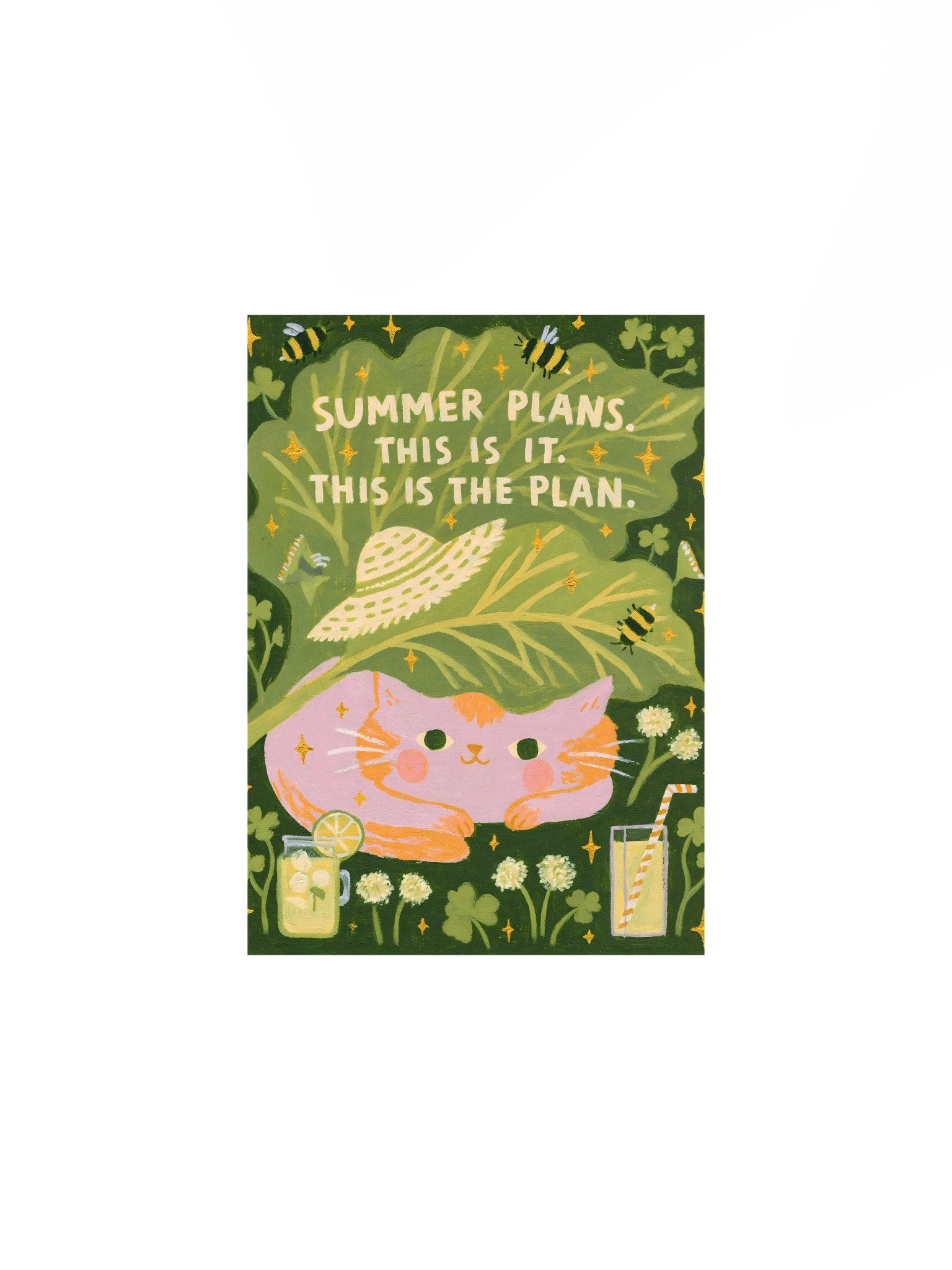 Summer Plans Pink Cat Poster product image (7)