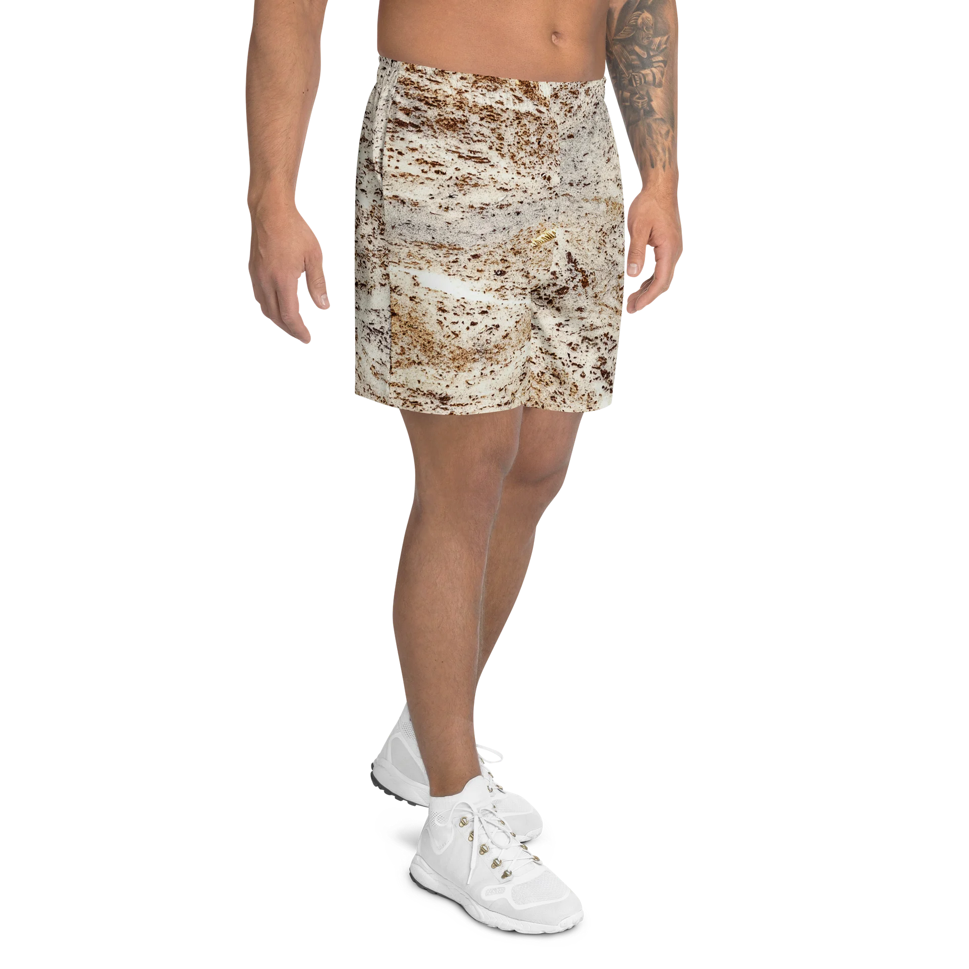 Espresso Swirl All-Over Print Athletic Long Shorts product image (2)