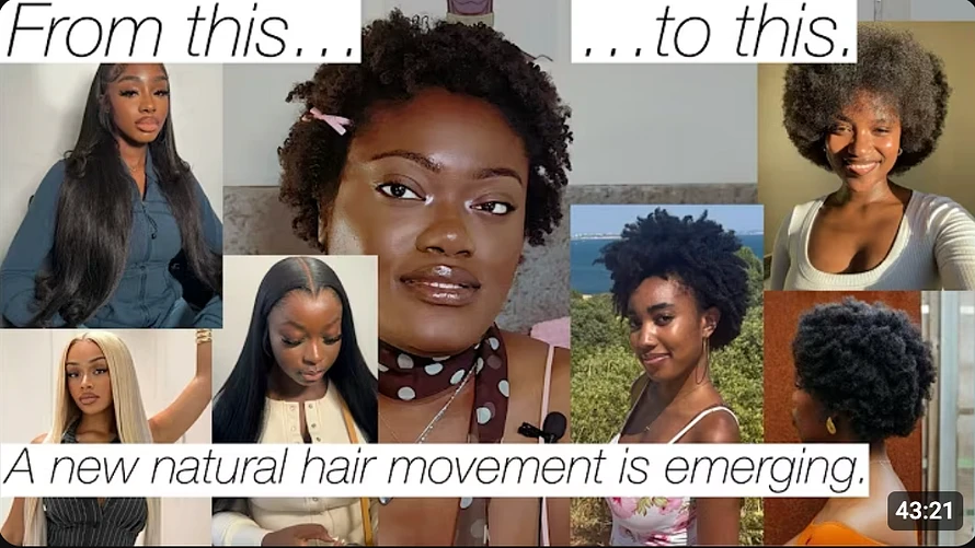 A youtube image with several african people with different hairstyles. It reads