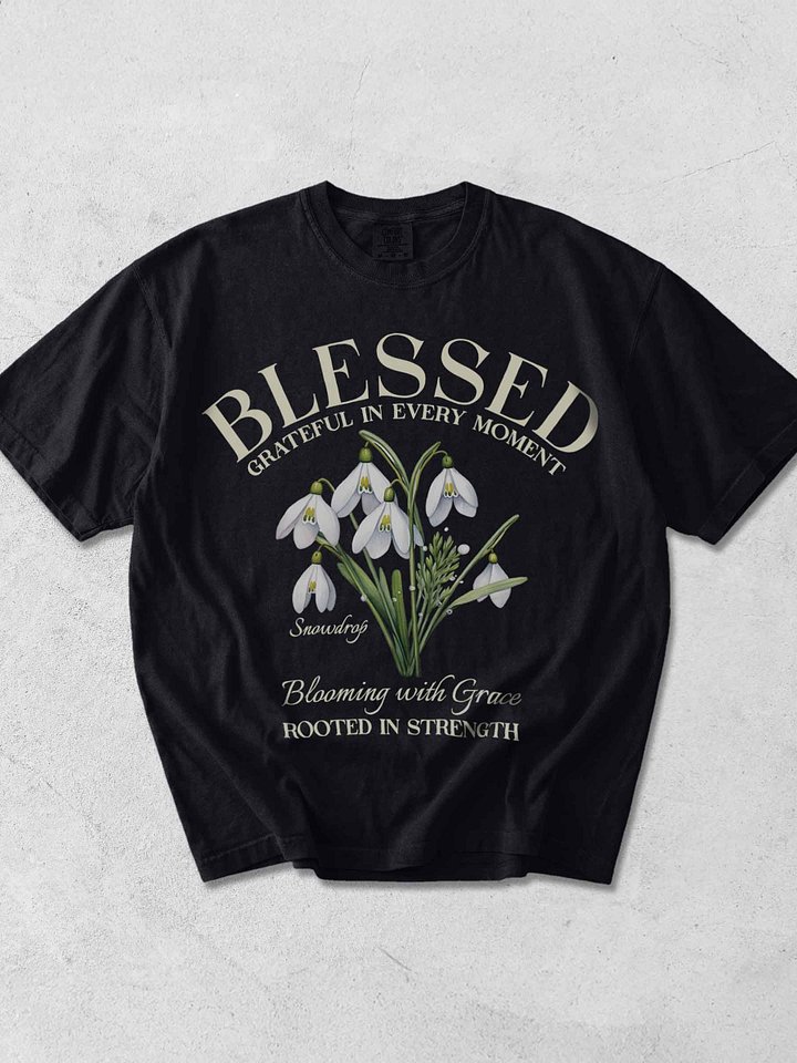 January Blessed Snowdrop Flower Shirt – Blooming with Grace, Rooted in Strength Graphic Tee product image (1)