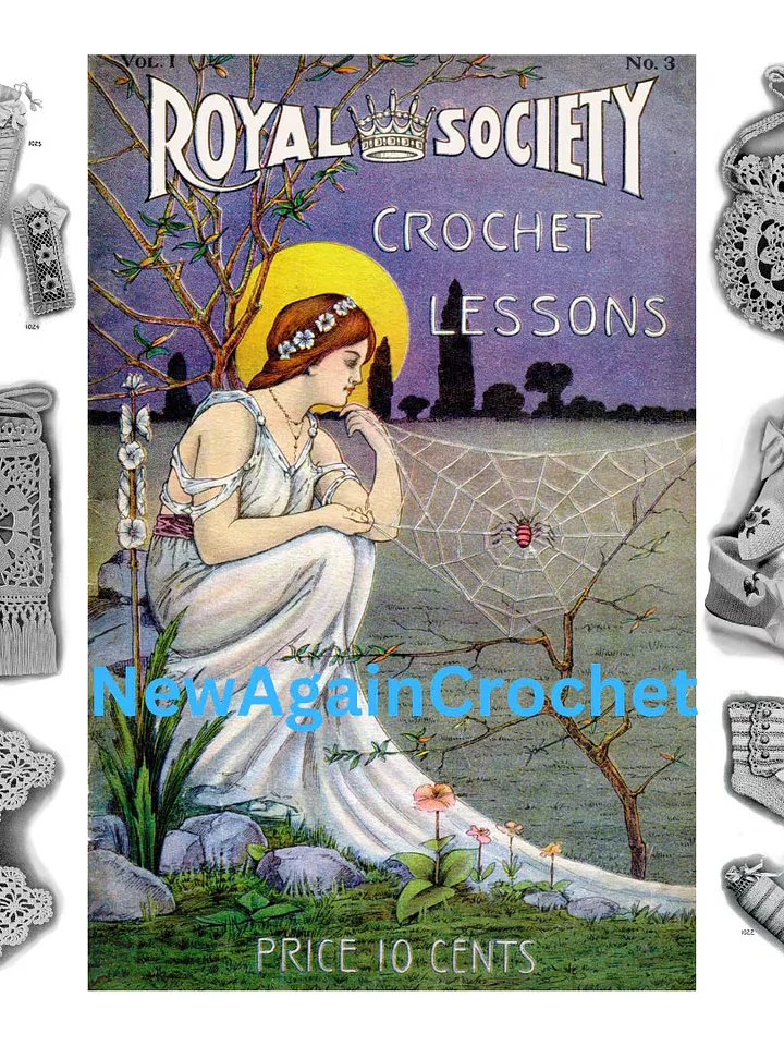 1910s Antique Royal Society Crochet Pattern Book PDF Download Book product image (1)