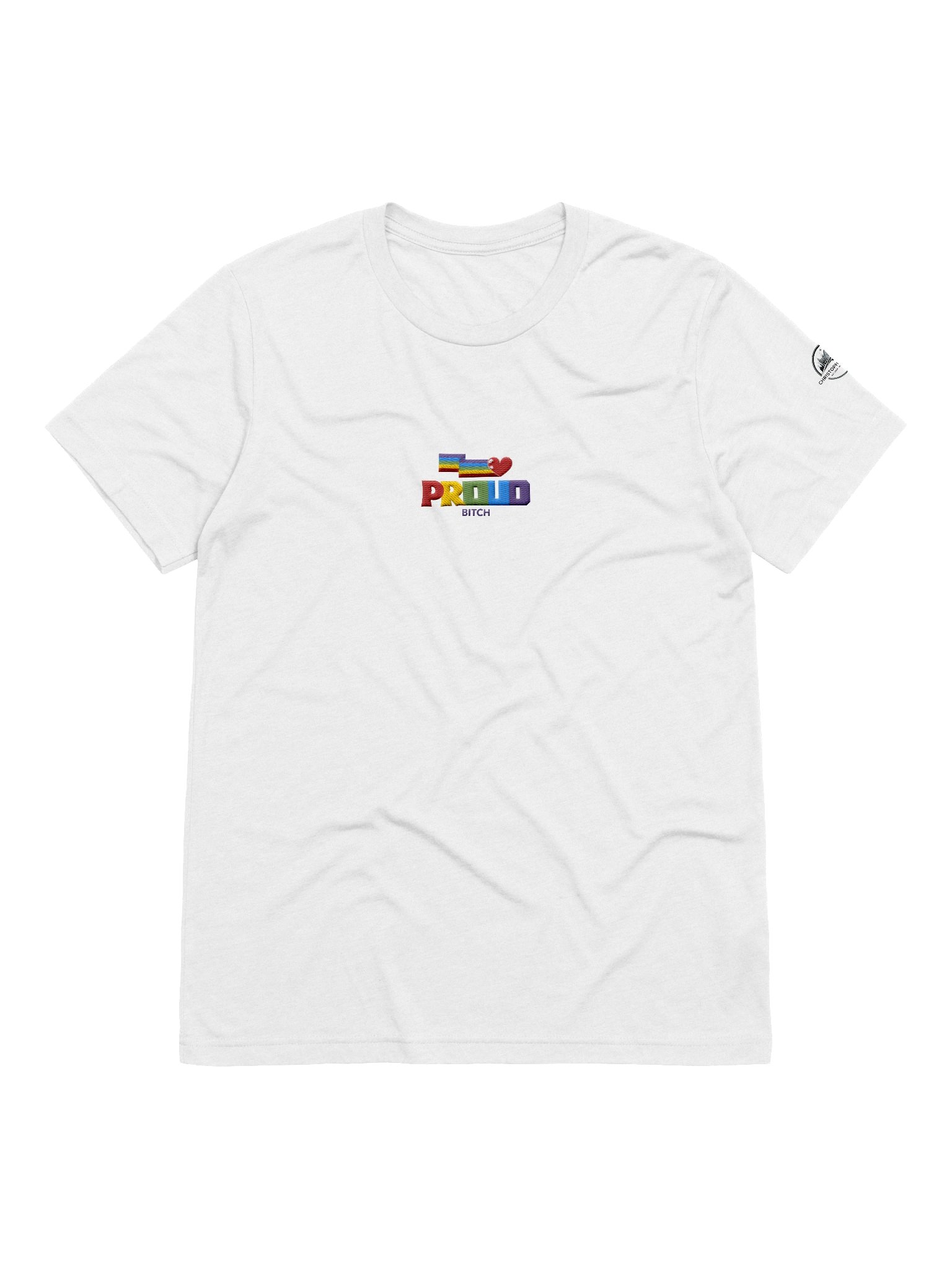 Embroidered Proud Bitch Rainbow Graphic Tee product image (2)
