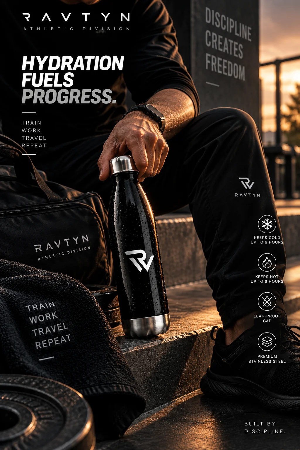RAVTYN Performance Water Bottle — Black product image (2)