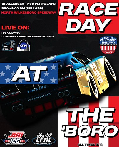 The LFRL takes to the hills of Wilkes County, home to moonshine and checkered flags! You can watch the Justin Brooks Designs ...