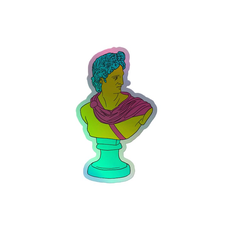 Holographic Apollo Bust Sticker – Aesthetic Vinyl Greek God Decal product image (2)