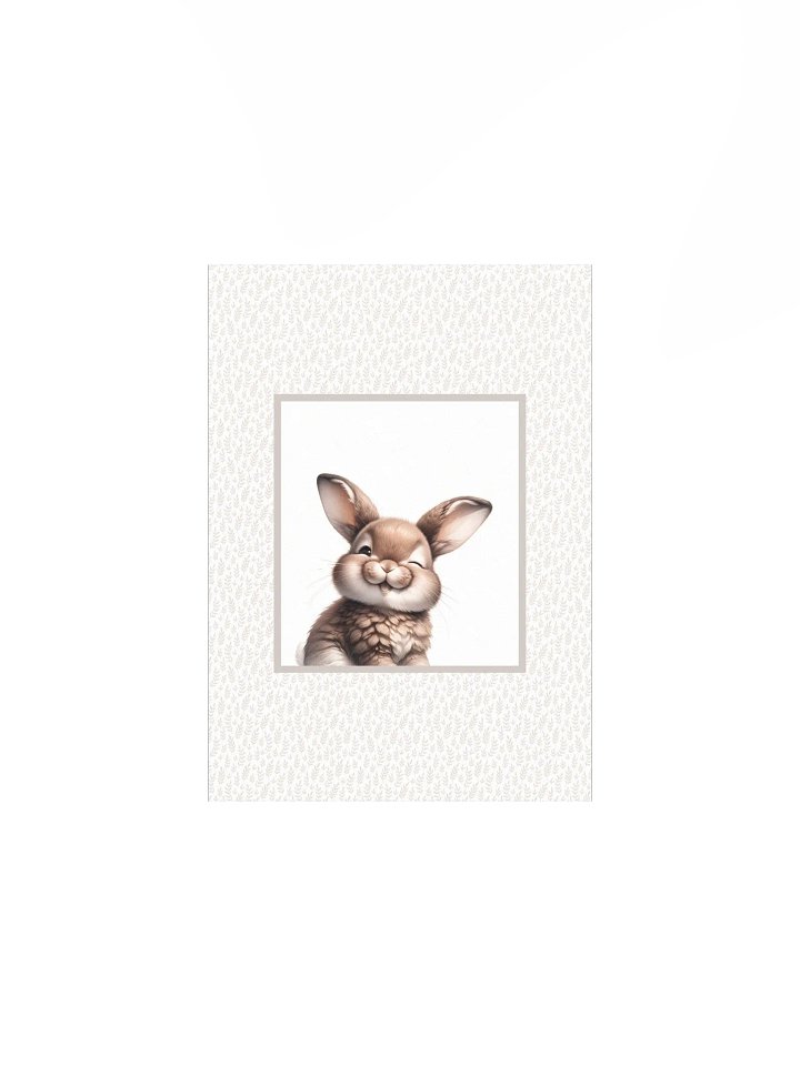 Happy Woodland Bunny, Boho Nursery Print product image (2)