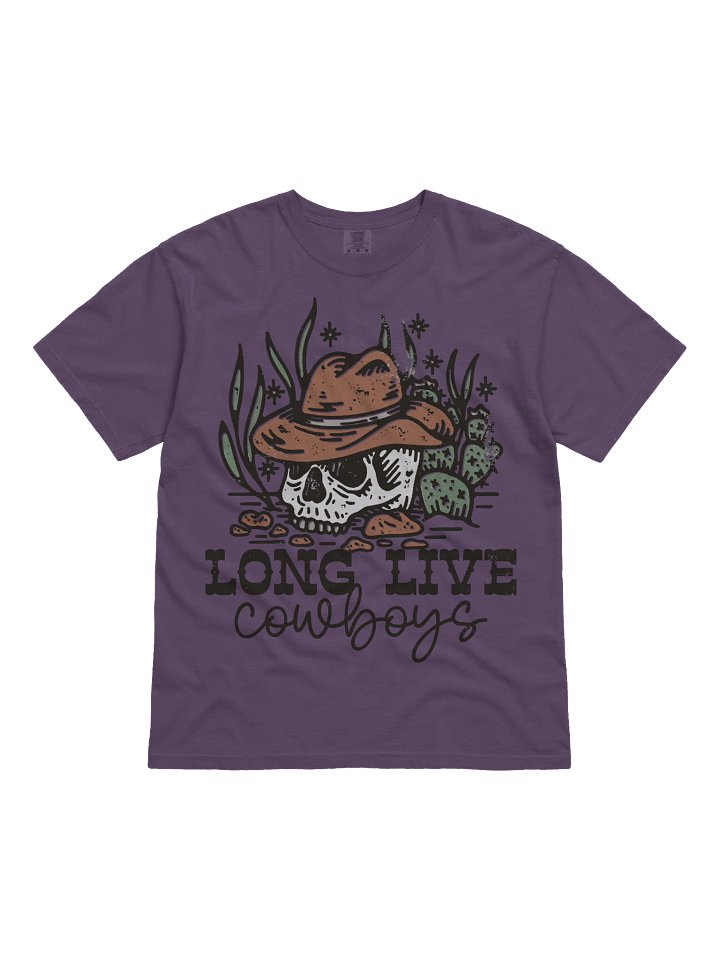 Long Live Cowboys Skull Shirt – Western Cowboy Graphic Tee, Vintage Desert Skull Design product image (1)