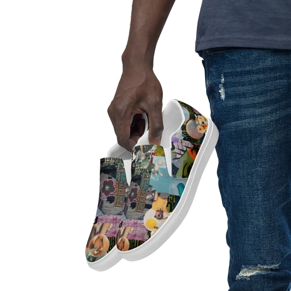 Collaged mens slip ons product image (8)
