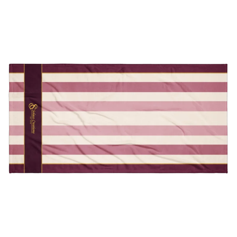 Solace Signature Burgundy Stripe Bath Towel product image (3)